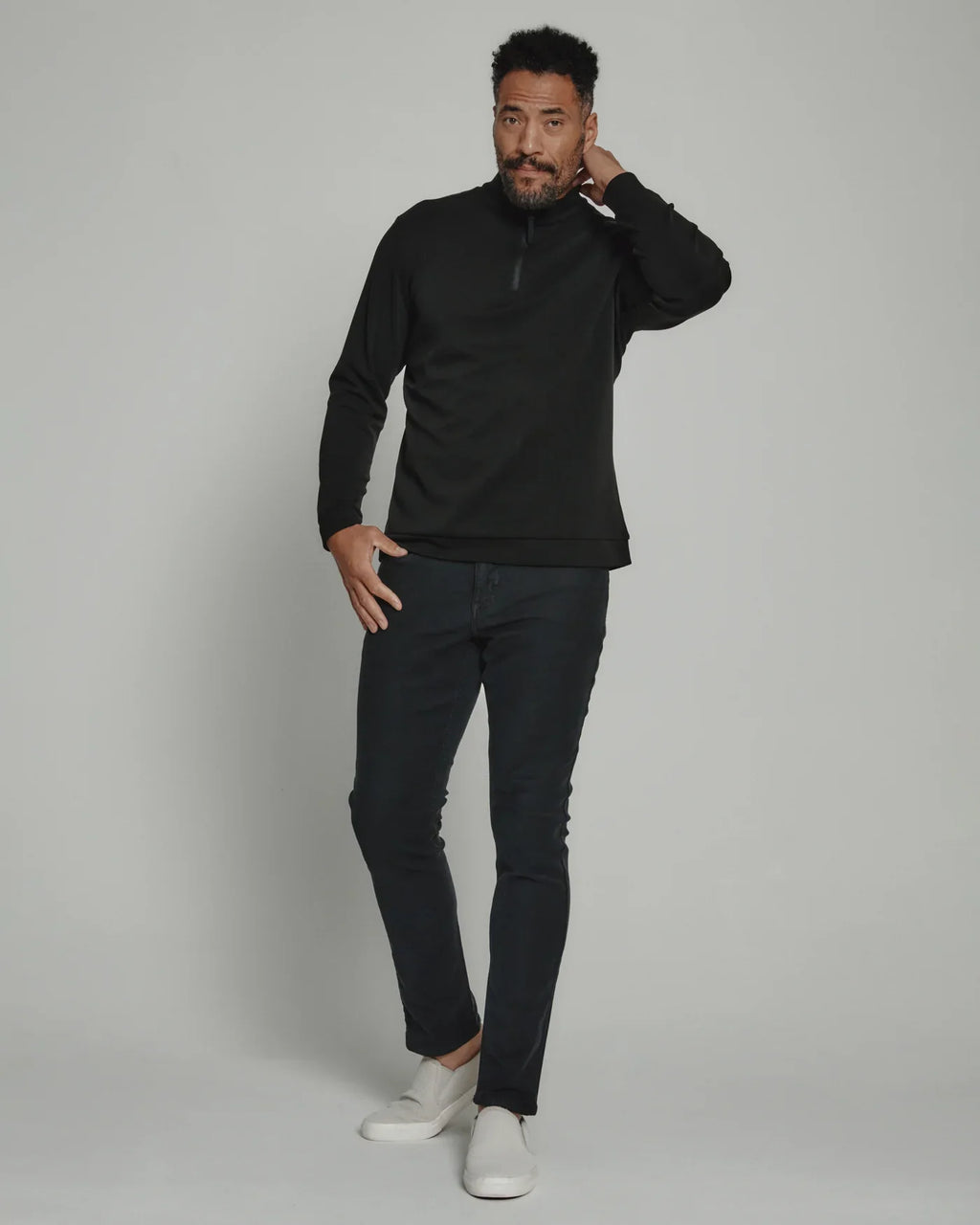 7 Diamonds Rev Quarter Zip, 1/4 Zip Pullover In Black