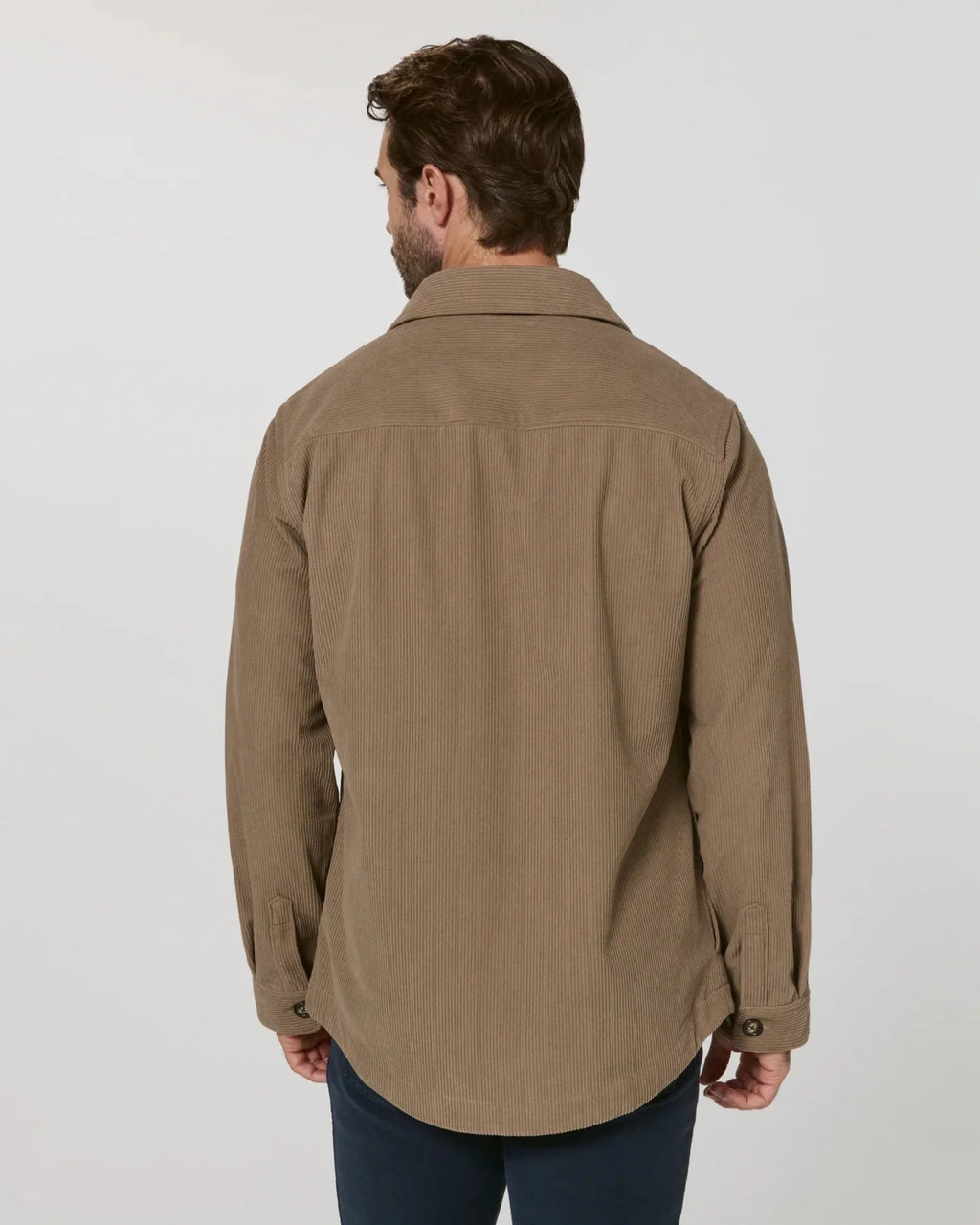 7 Diamonds Crossway Corduroy Overshirt in Taupe