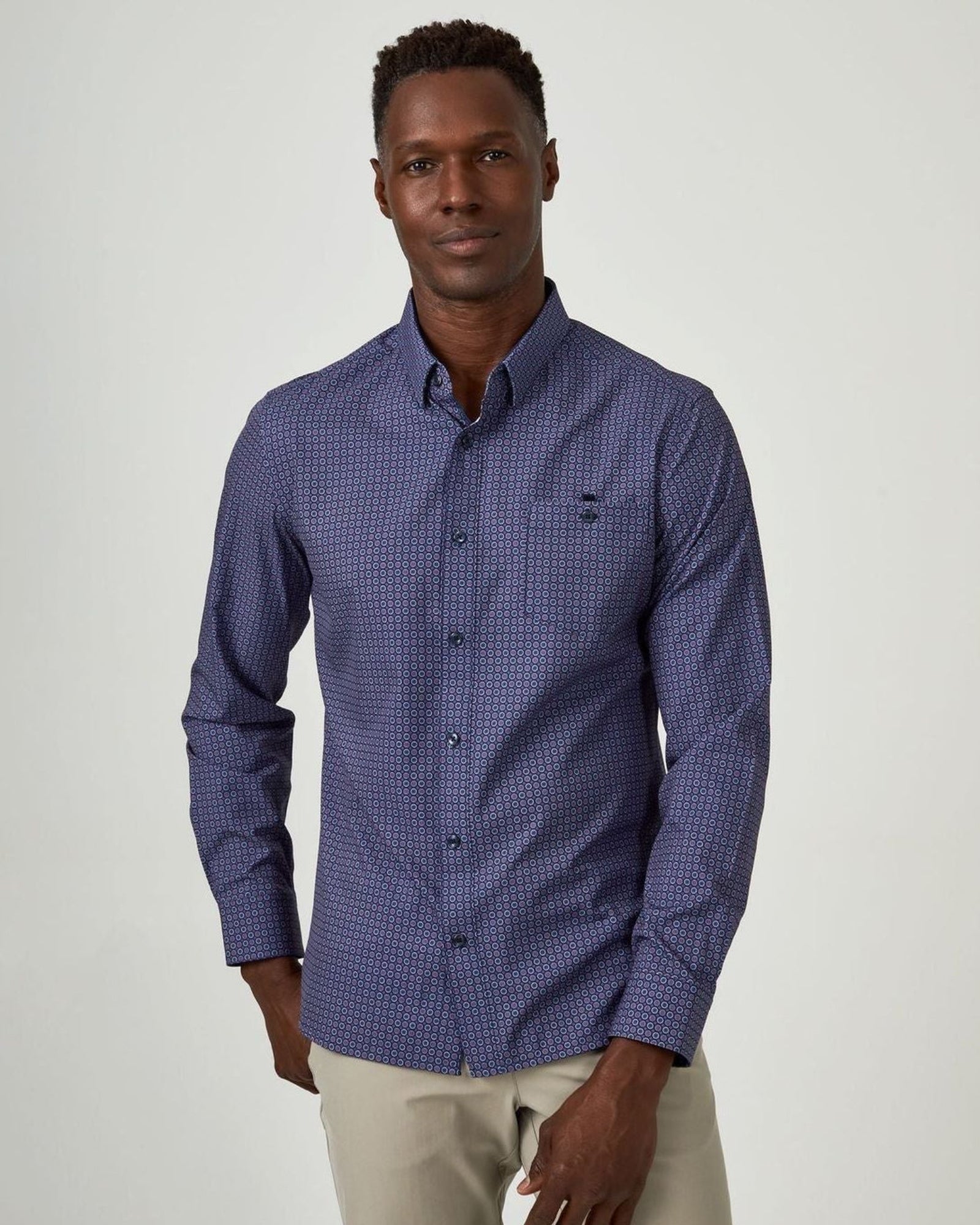 -Rainwater's -7 Diamonds - Button Up Sport Shirts - 7 Diamonds faro Long Sleeve Shirt In Navy -