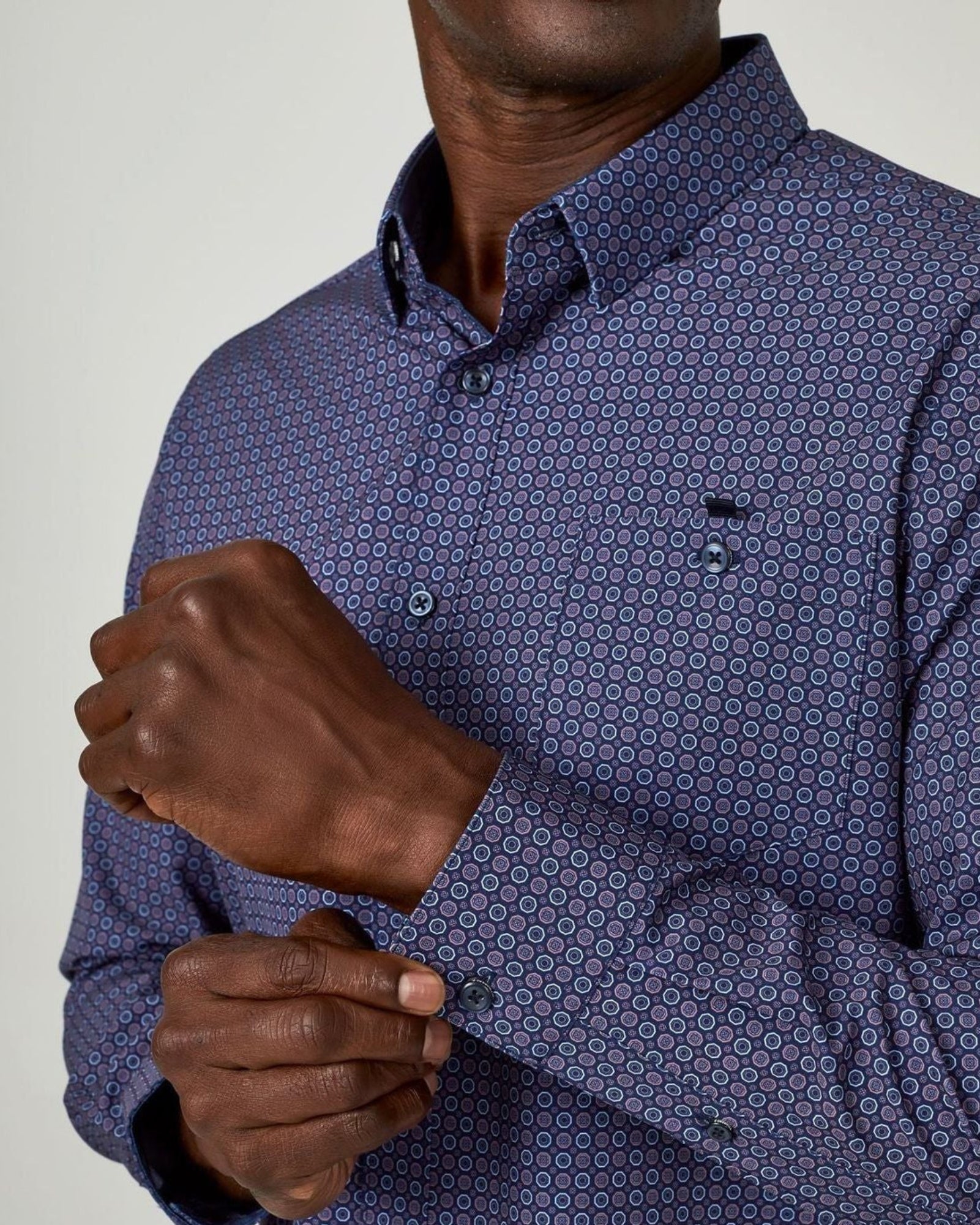 -Rainwater's -7 Diamonds - Button Up Sport Shirts - 7 Diamonds faro Long Sleeve Shirt In Navy -