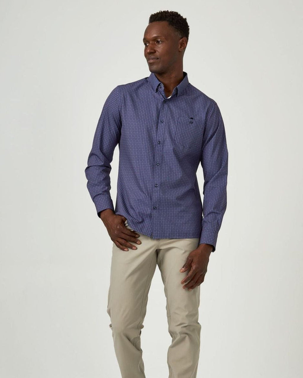 -Rainwater's -7 Diamonds - Button Up Sport Shirts - 7 Diamonds faro Long Sleeve Shirt In Navy -