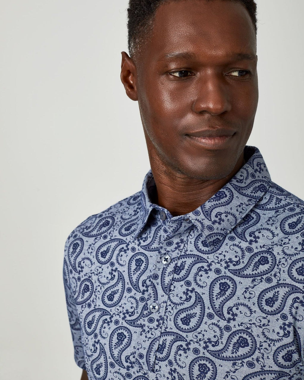 7 Diamonds Palmer Pima Polo In Steel Blue