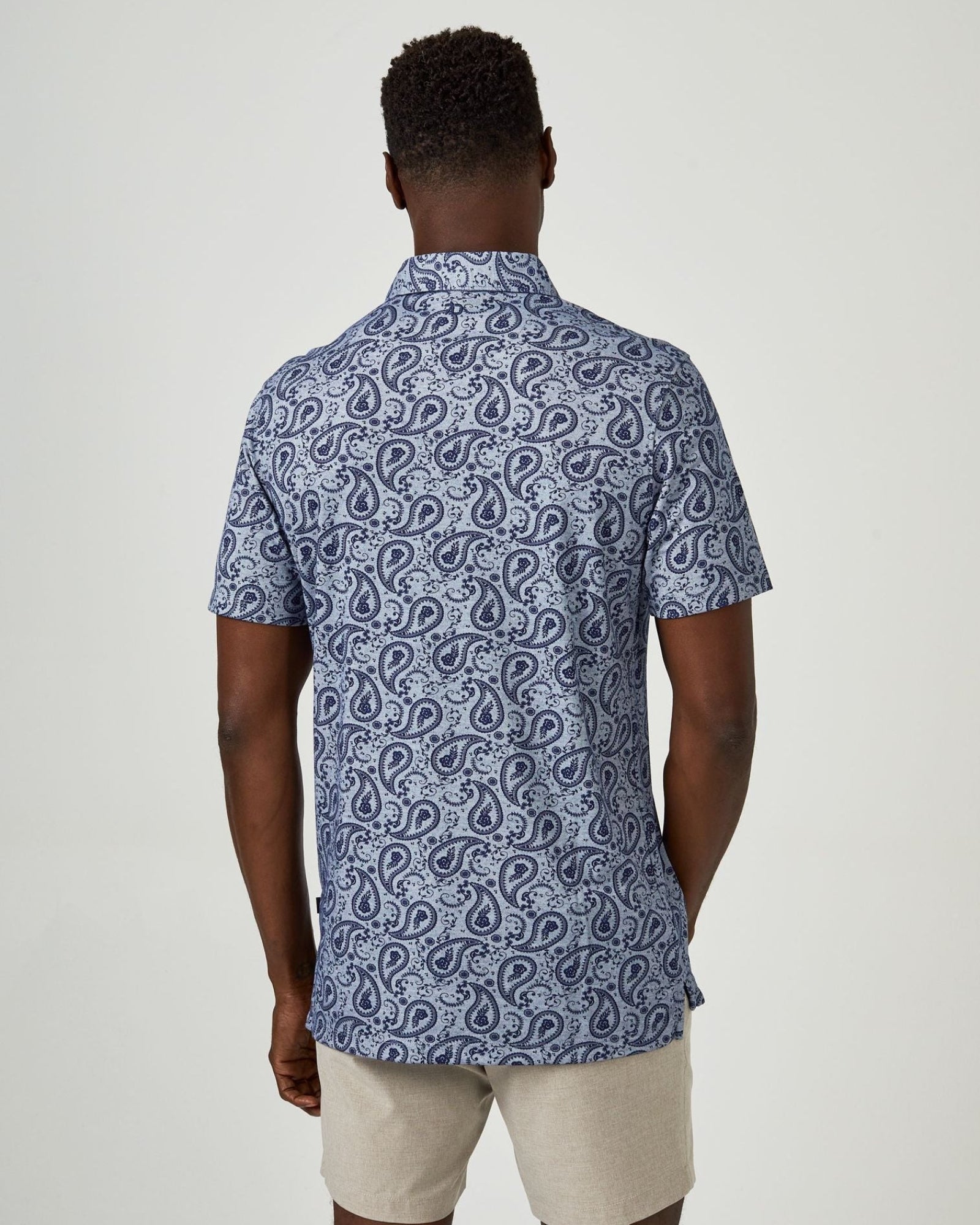 7 Diamonds Palmer Pima Polo In Steel Blue