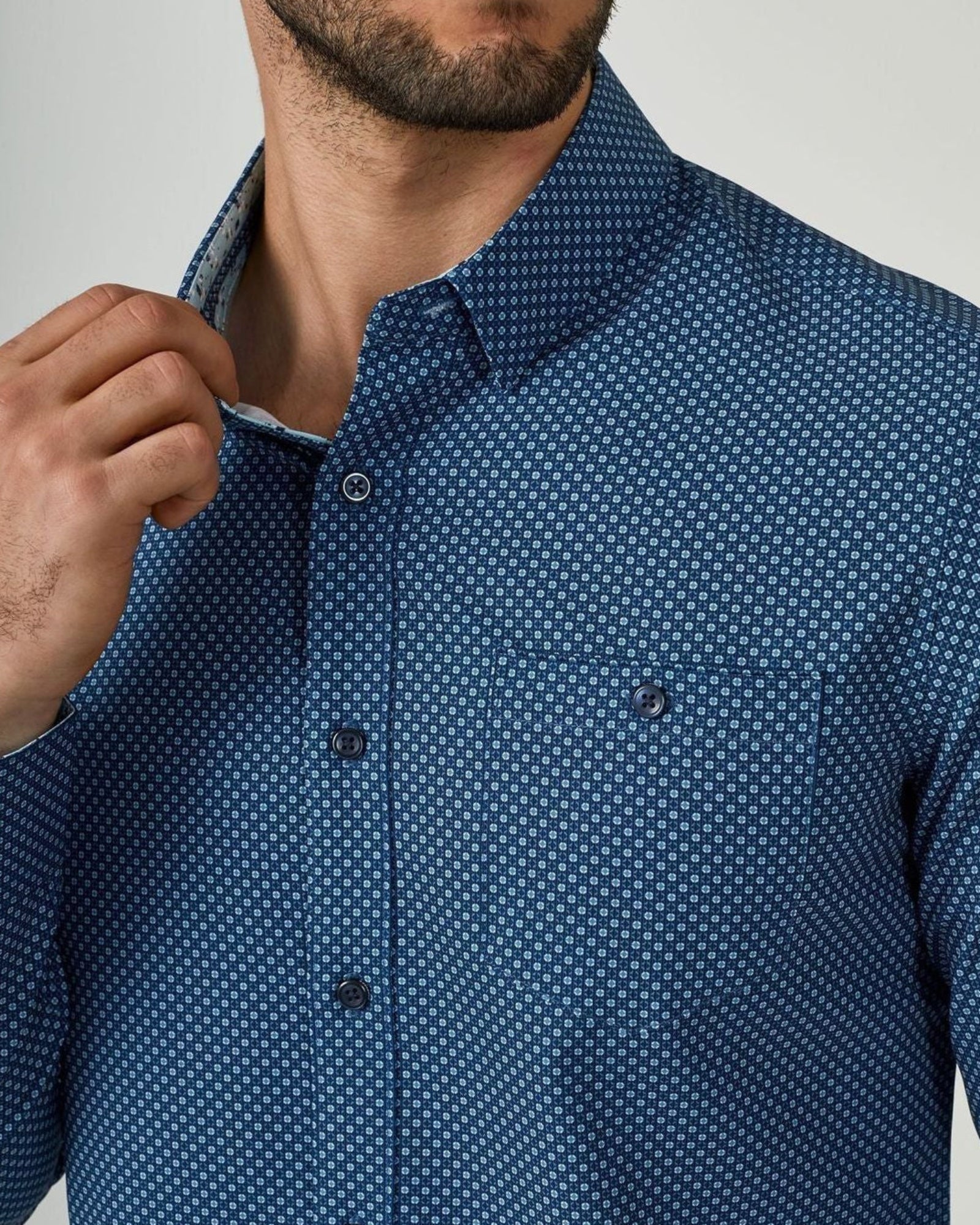 -Rainwater's -7 Diamonds - Button Up Sport Shirts - 7 Diamonds Porto Long Sleeve Shirt In Navy -