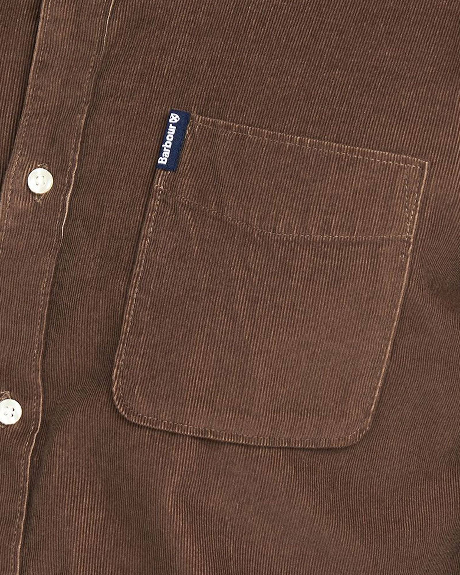 Barbour Cord 2 Cordoroy Button Down Collar Tailored Button Up Shirt In Brown - Rainwater's Men's Clothing and Tuxedo Rental