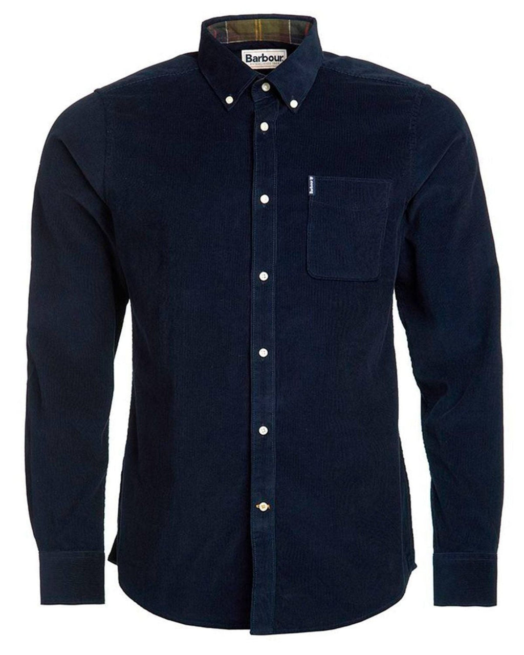 Barbour Cord 2 Cordoroy Button Down Collar Tailored Button Up Shirt In Navy - Rainwater's Men's Clothing and Tuxedo Rental