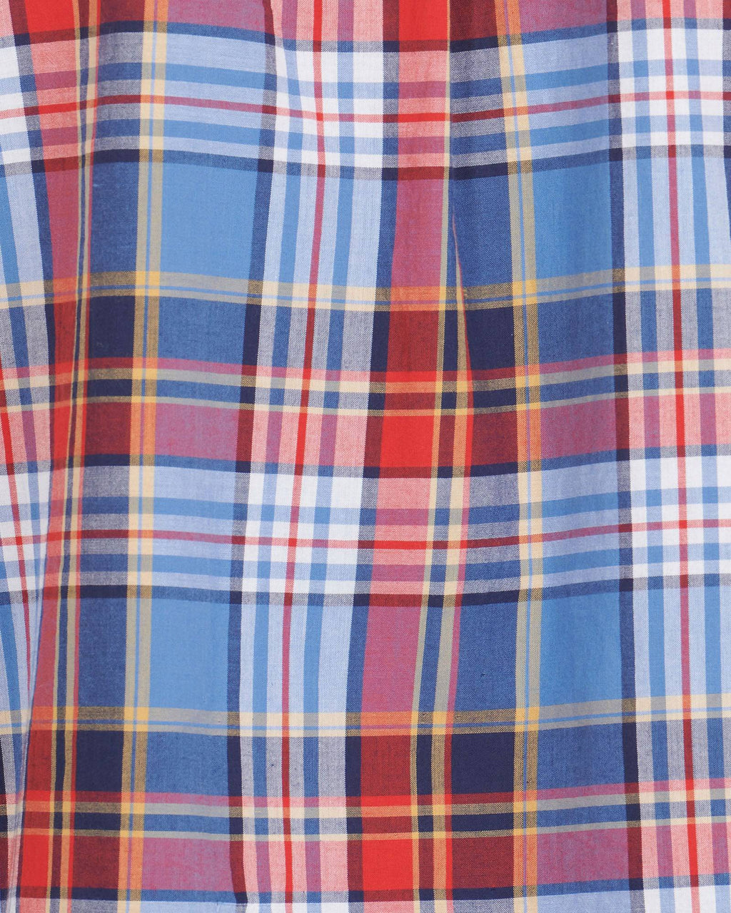 Barbour Madras 9 Plaid Short Sleeve Button Down Collar Shirt In Mid Blue - Rainwater's Men's Clothing and Tuxedo Rental