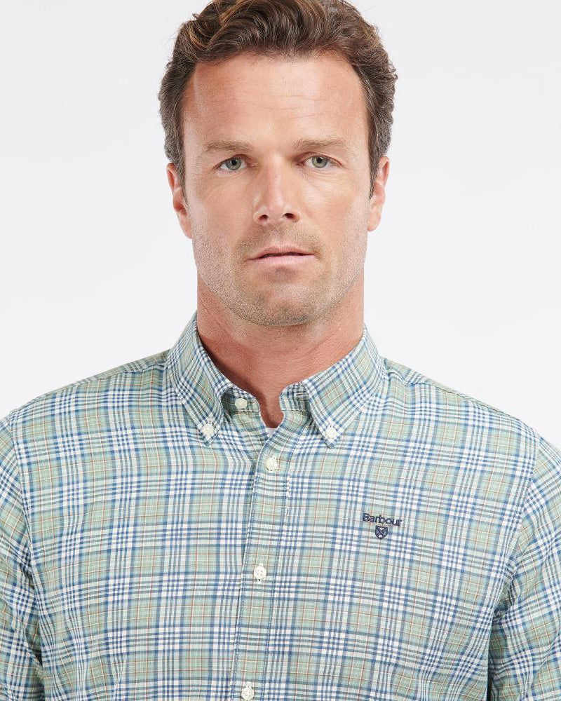 Barbour Spillman Shirt Buttondown Collar Tailored Fit Shirt in Olive