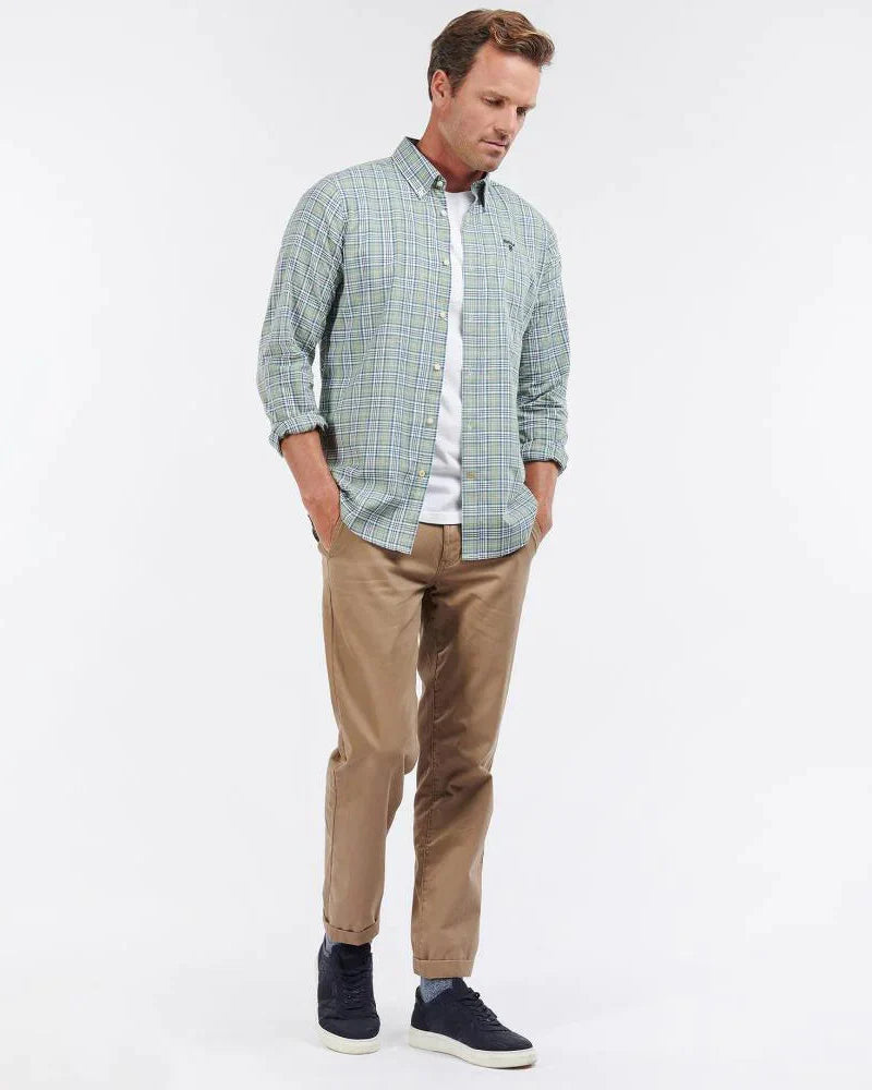 Barbour Spillman Shirt Buttondown Collar Tailored Fit Shirt in Olive