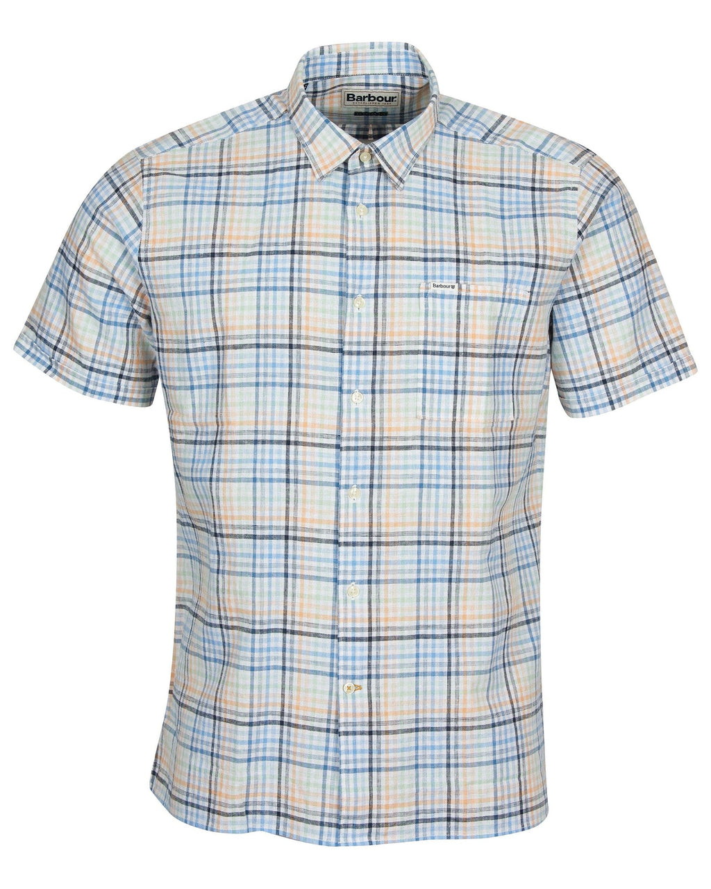 Barbour Starmer Summer Short Sleeve Tailored Fit Shirt In Mint