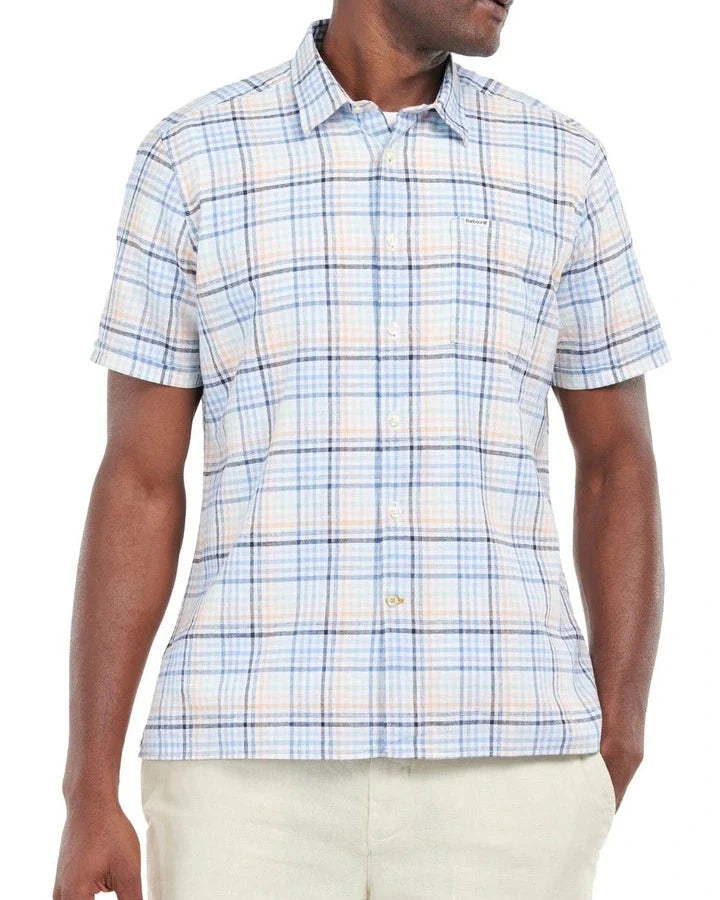 Barbour Starmer Summer Short Sleeve Tailored Fit Shirt In Mint