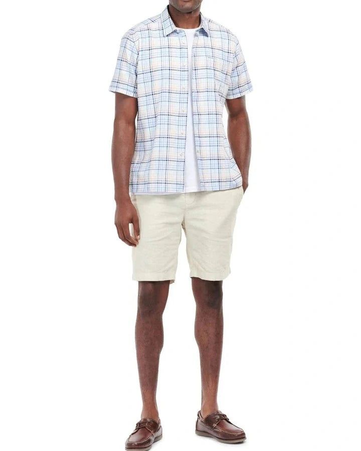 Barbour Starmer Summer Short Sleeve Tailored Fit Shirt In Mint