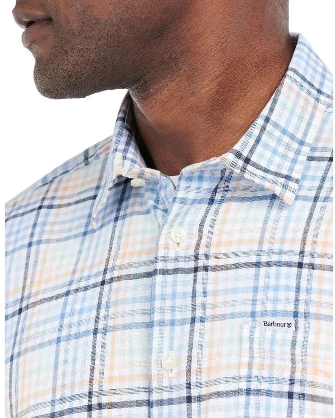 Barbour Starmer Summer Short Sleeve Tailored Fit Shirt In Mint