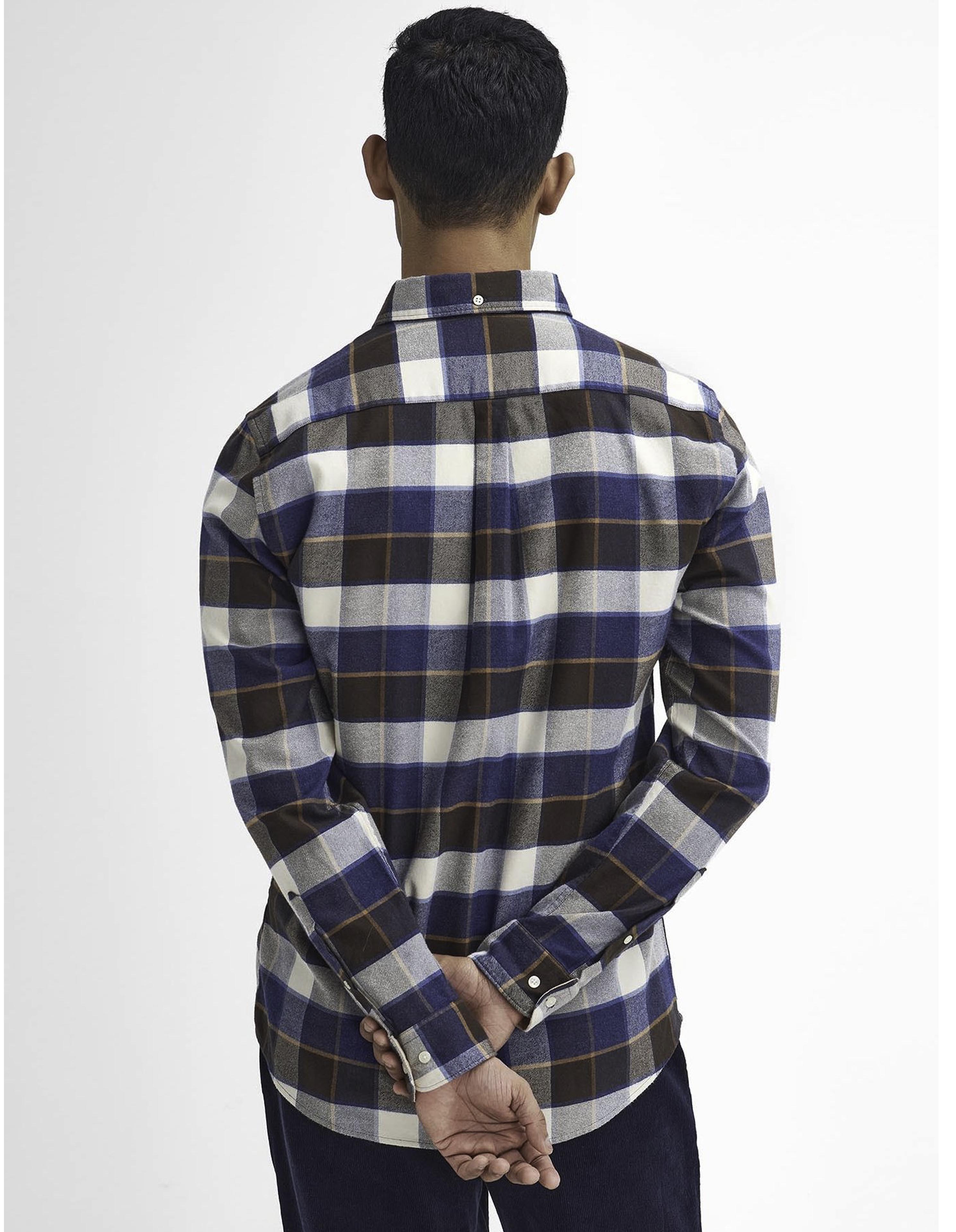 Barbour Valley Tailored Button-down Collar Shirt in Blue & Brown Plaid