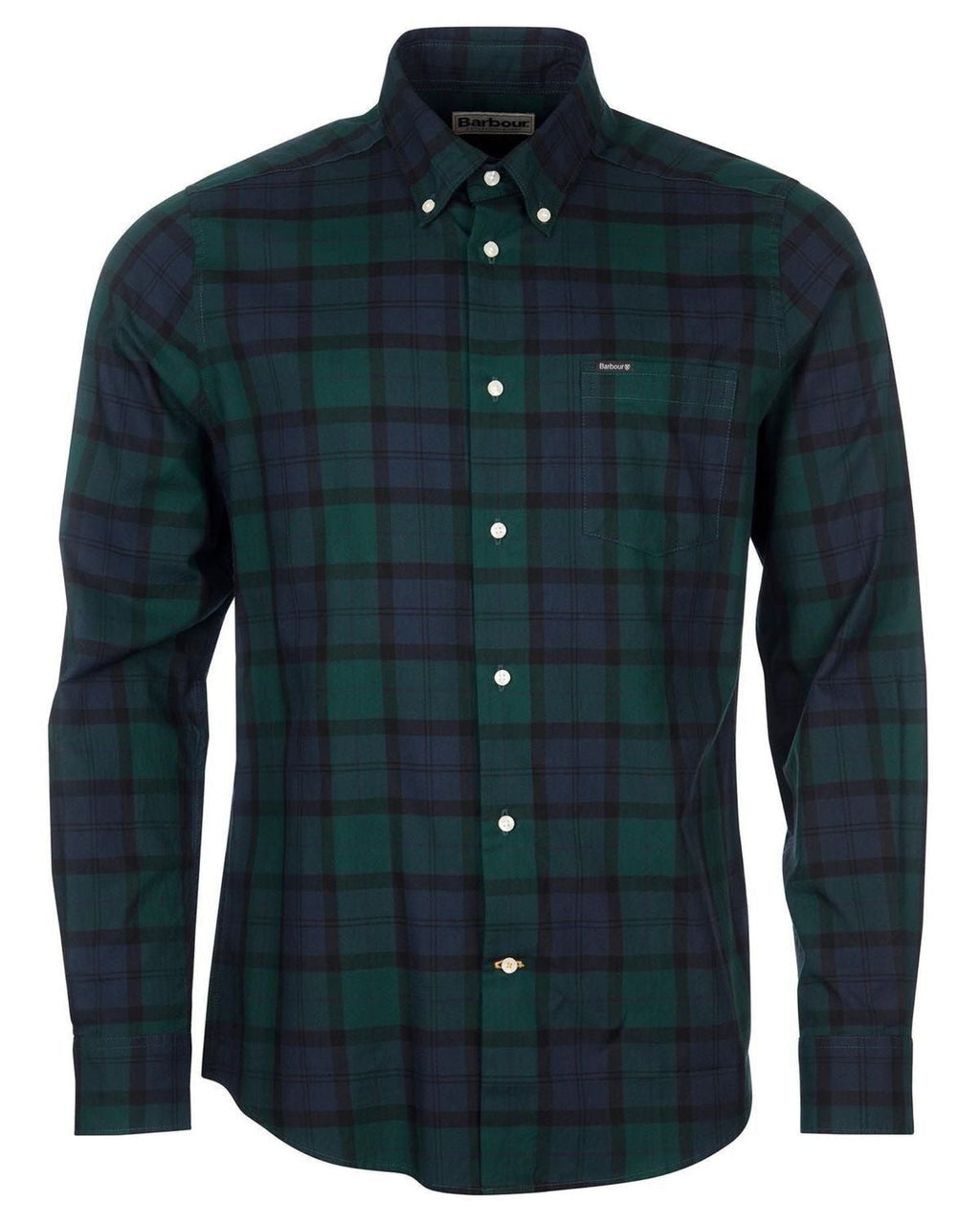 -Rainwater's -Barbour - Button Up Sport Shirts - Barbour Wetheram Black Watch Tartan Plaid Button Down Collar Shirt in Tailored Fit -