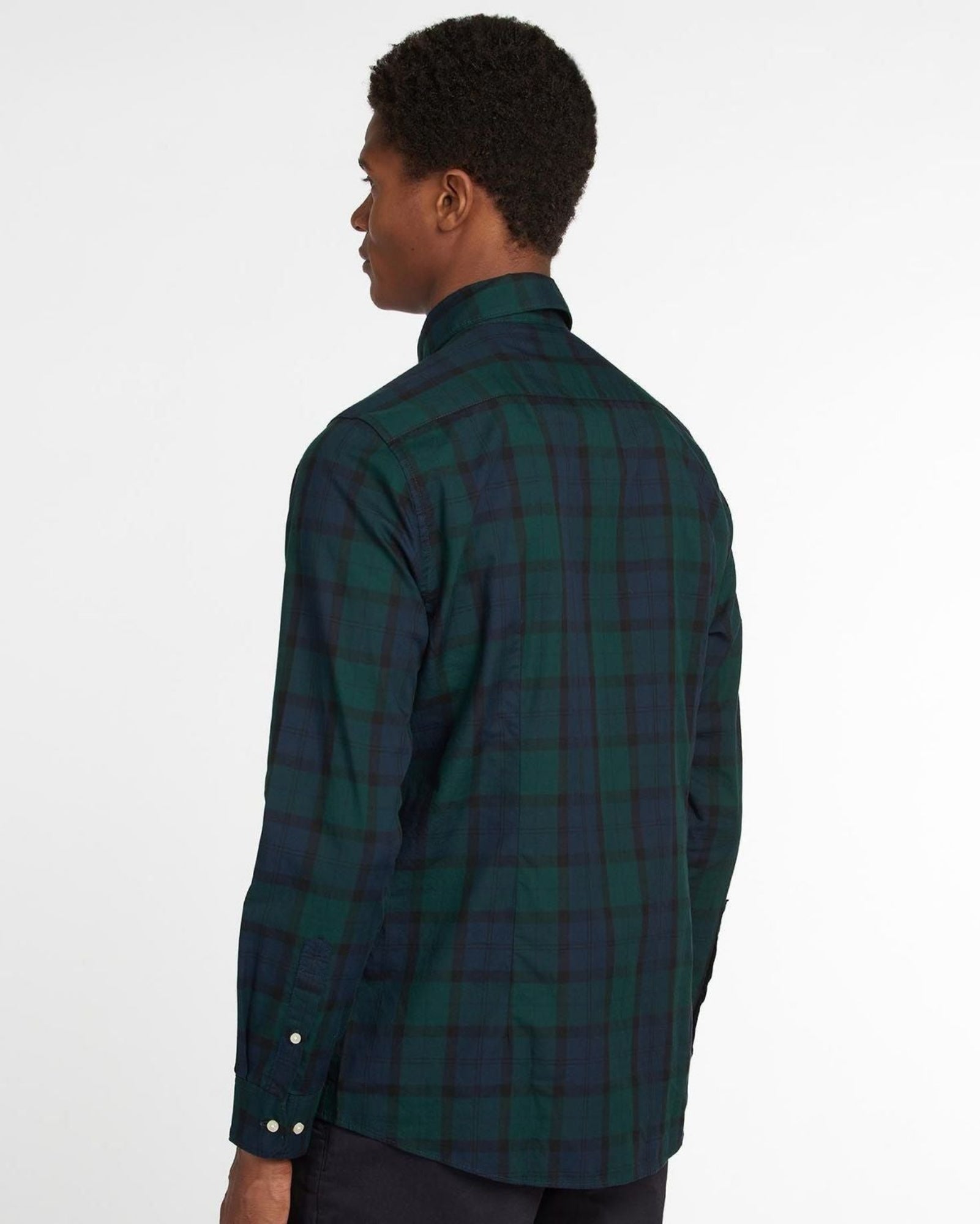 -Rainwater's -Barbour - Button Up Sport Shirts - Barbour Wetheram Black Watch Tartan Plaid Button Down Collar Shirt in Tailored Fit -