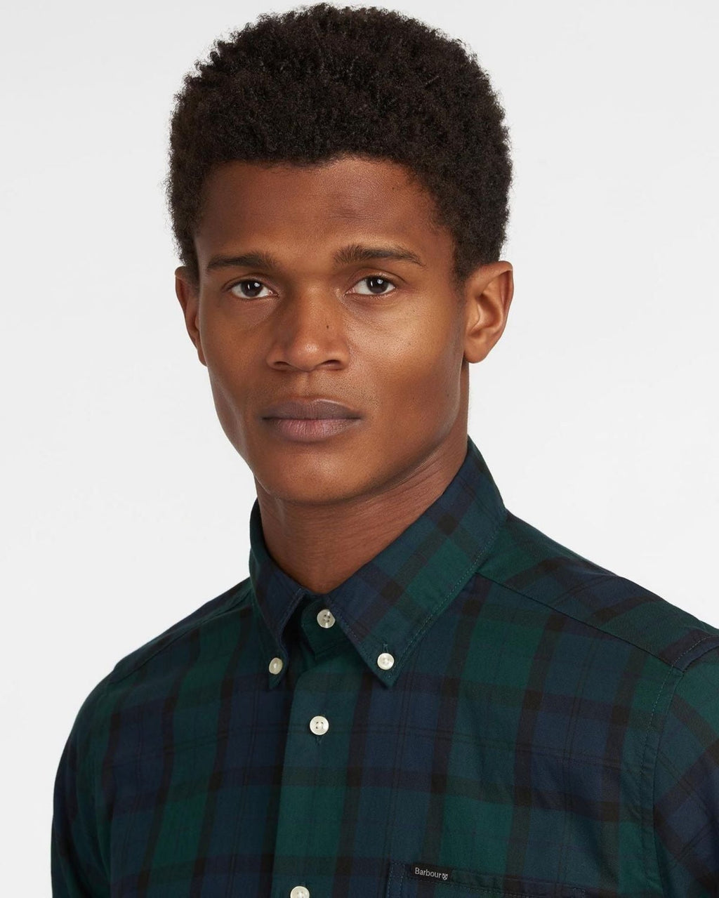 -Rainwater's -Barbour - Button Up Sport Shirts - Barbour Wetheram Black Watch Tartan Plaid Button Down Collar Shirt in Tailored Fit -