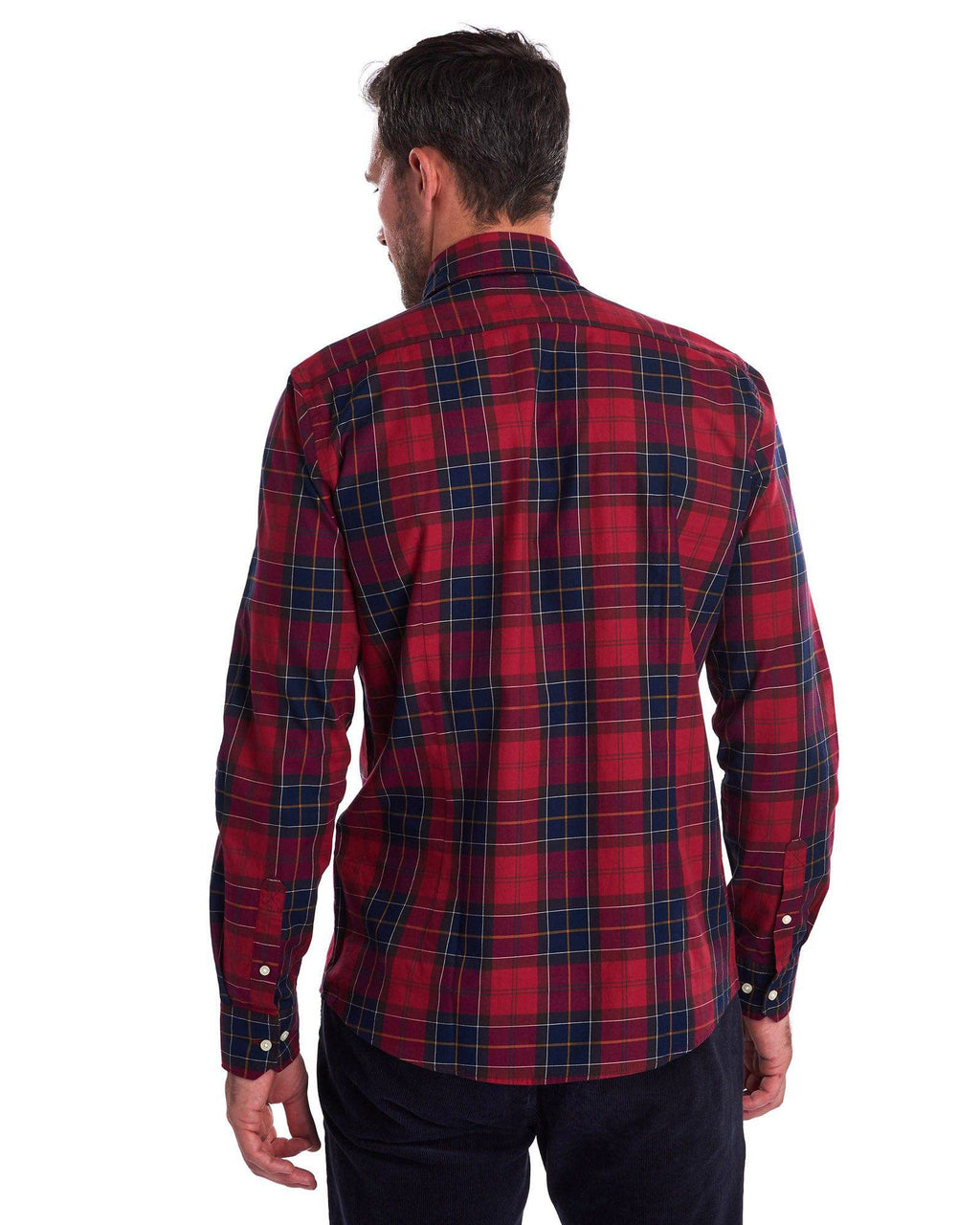 Barbour Wetheram Red Tartan Plaid Button Down Collar Shirt in Tailored Fit - Rainwater's Men's Clothing and Tuxedo Rental