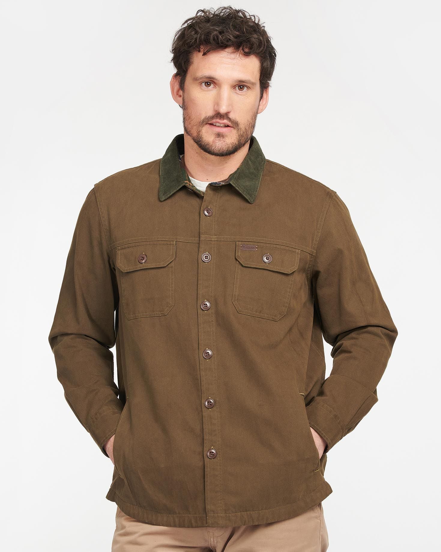 Barbour Catbell Overshirt in Dark Olive