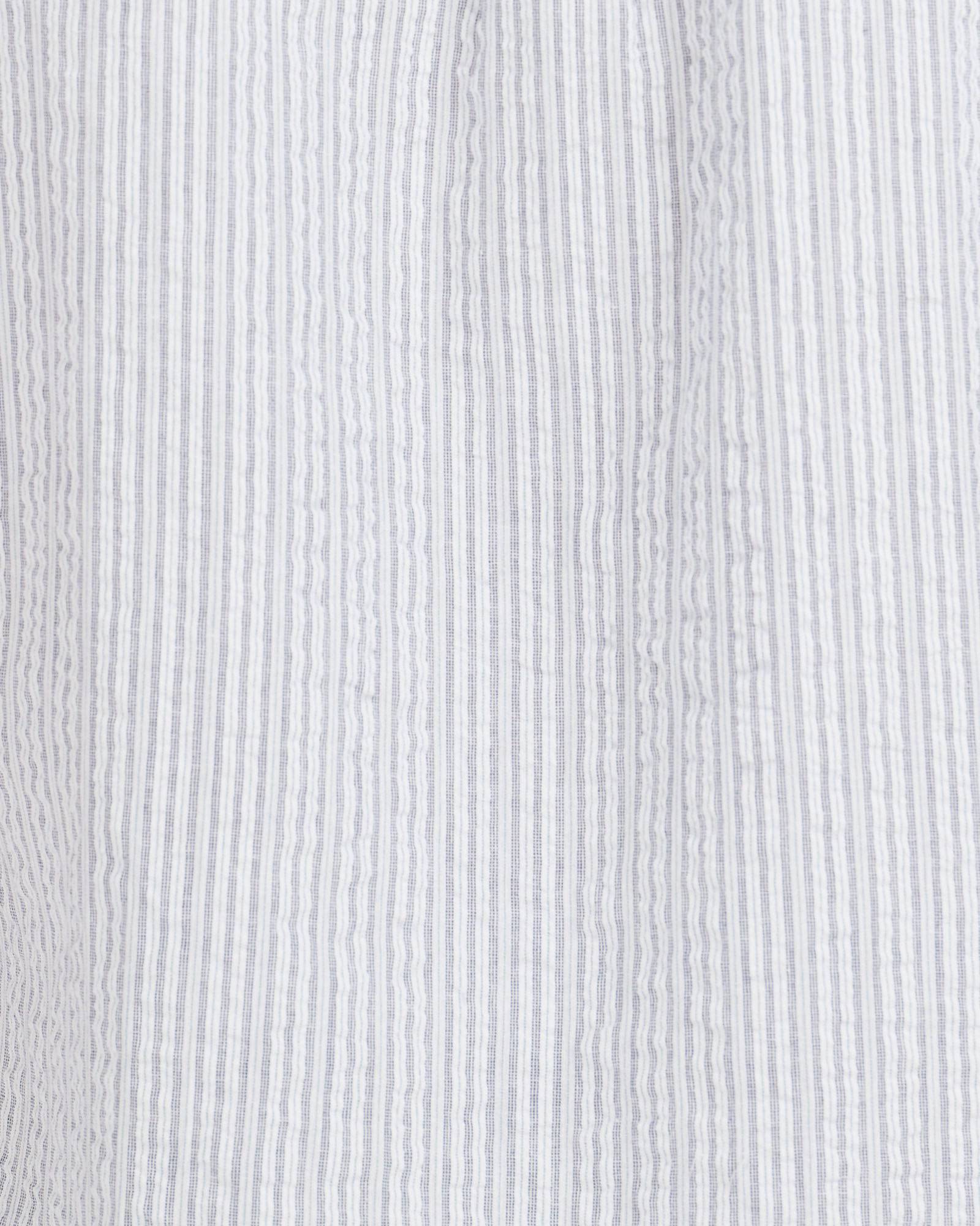 Barbour Seer 10 Inky Blue and White Seersucker Stripe Short Sleeve Button Down Collar Tailored Fit Shirt - Rainwater's Men's Clothing and Tuxedo Rental