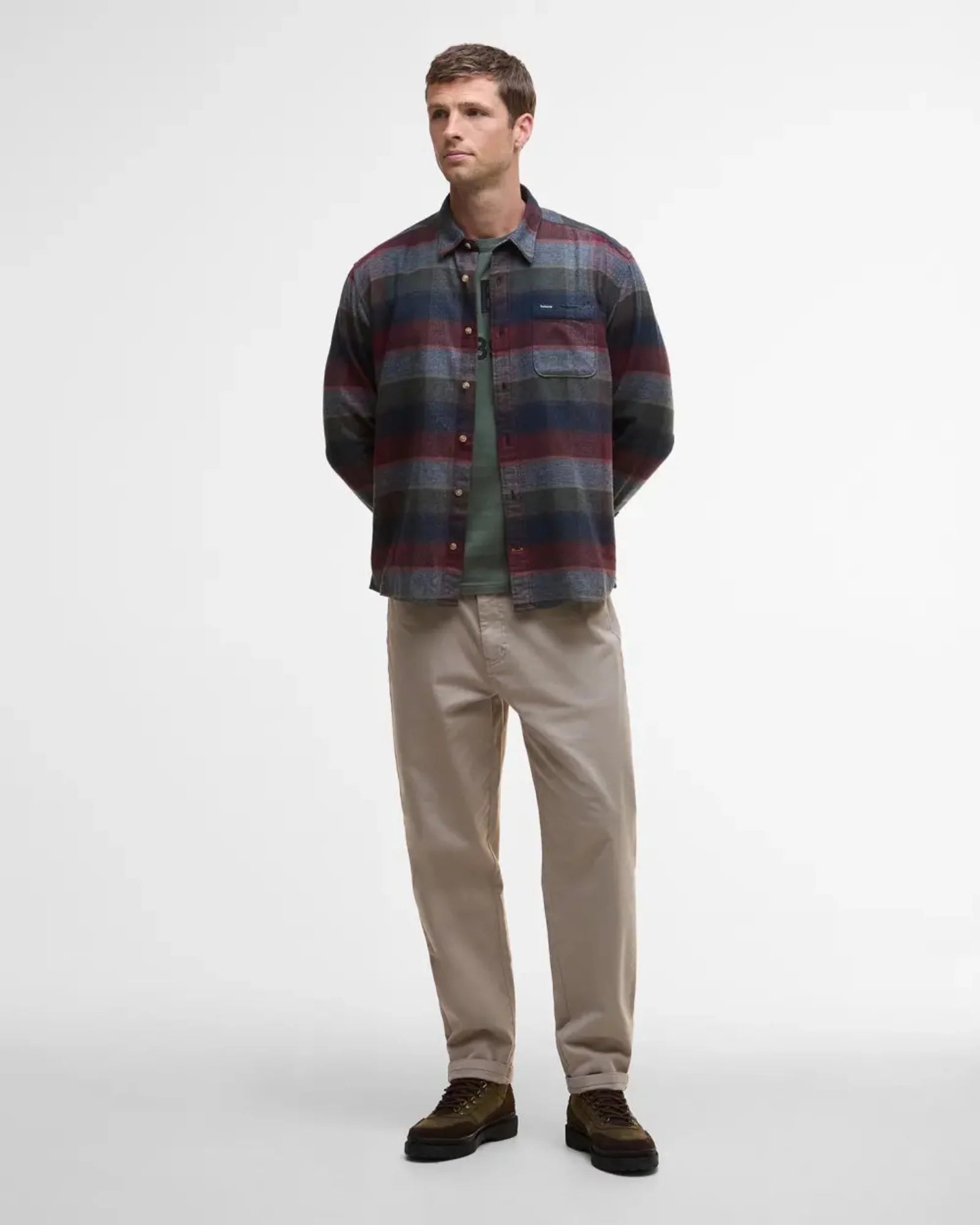 Barbour Copswell Relaxed Long-Sleeved Shirt in Navy