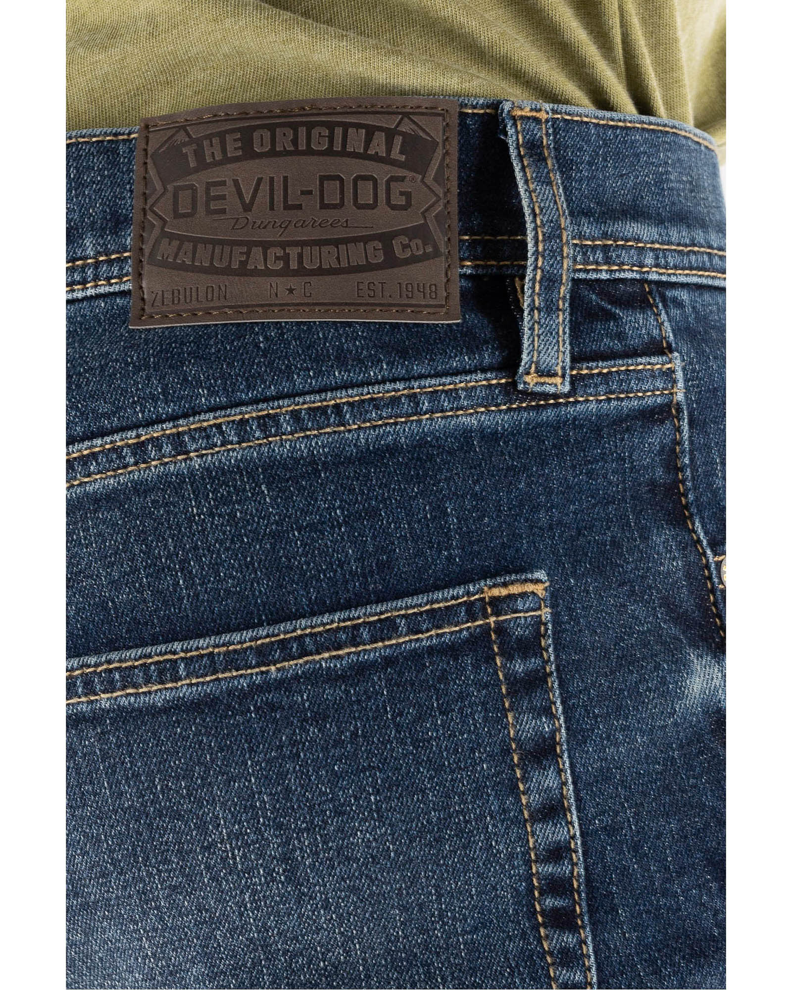 Devil Dog Jeans Clayton Bootcut Jean In Med Dark Denim