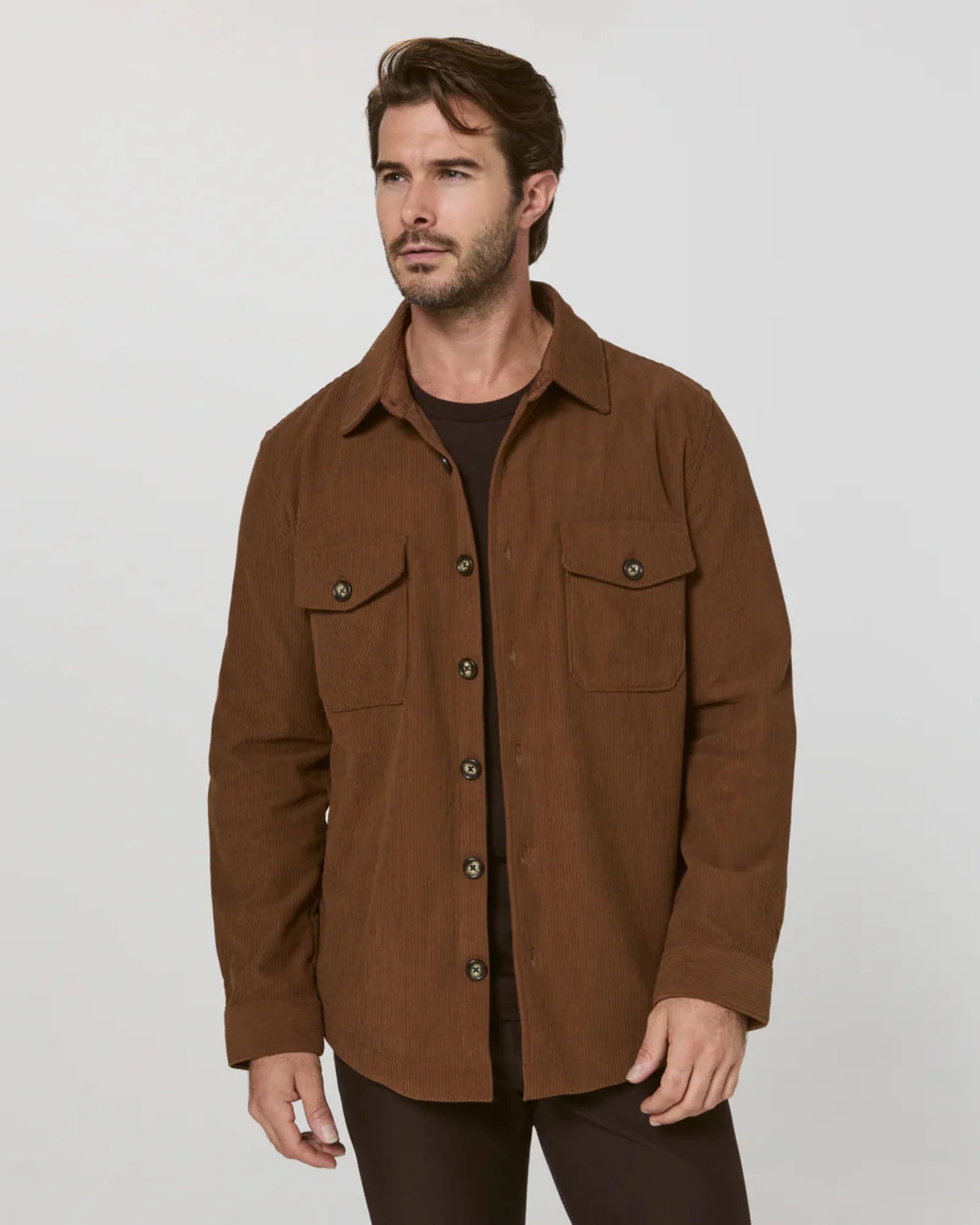 7 Diamonds Crossway Corduroy Overshirt in Cedar