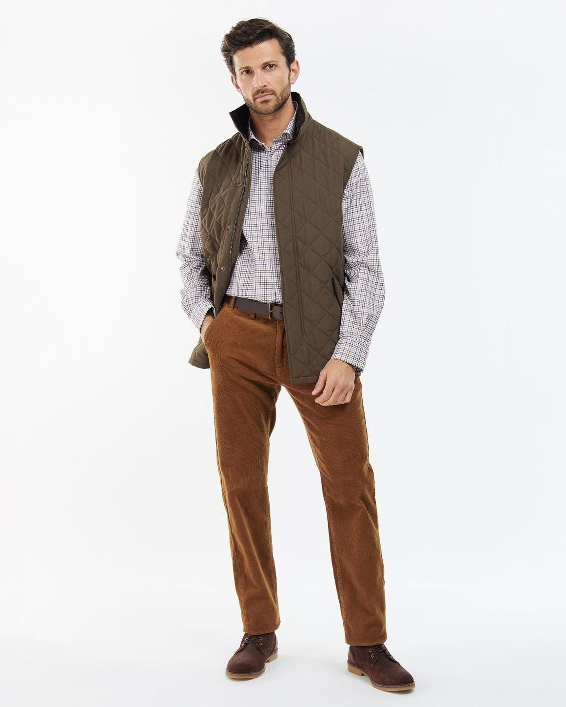 -Rainwater's -Barbour - Outerwear - Barbour Shoveler Gilet Quilted Lightweight Insulated Vest In Olive -