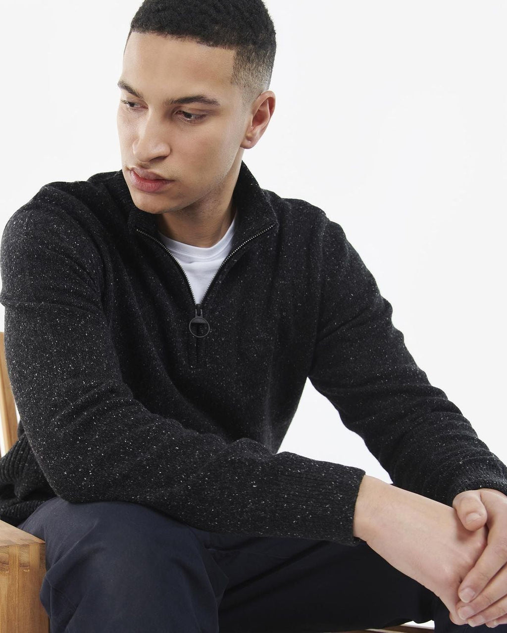 -Rainwater's -Barbour - Sweaters - Barbour Tisbury Half Zip Sweater In Black -