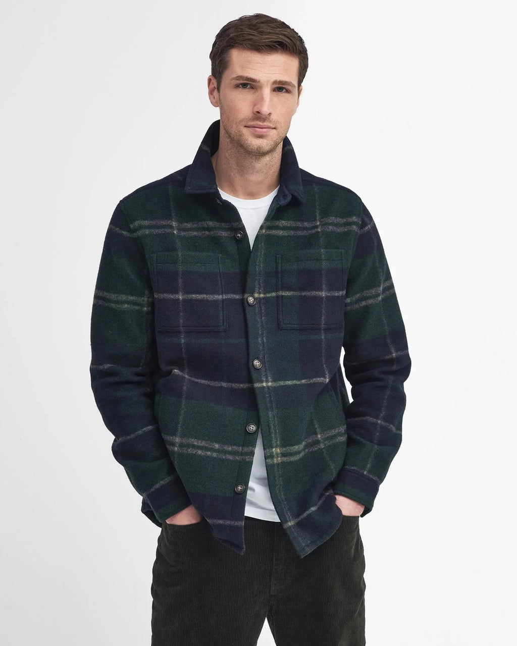 Barbour Chapter Overshirt Jacket in Green Loch Tartan