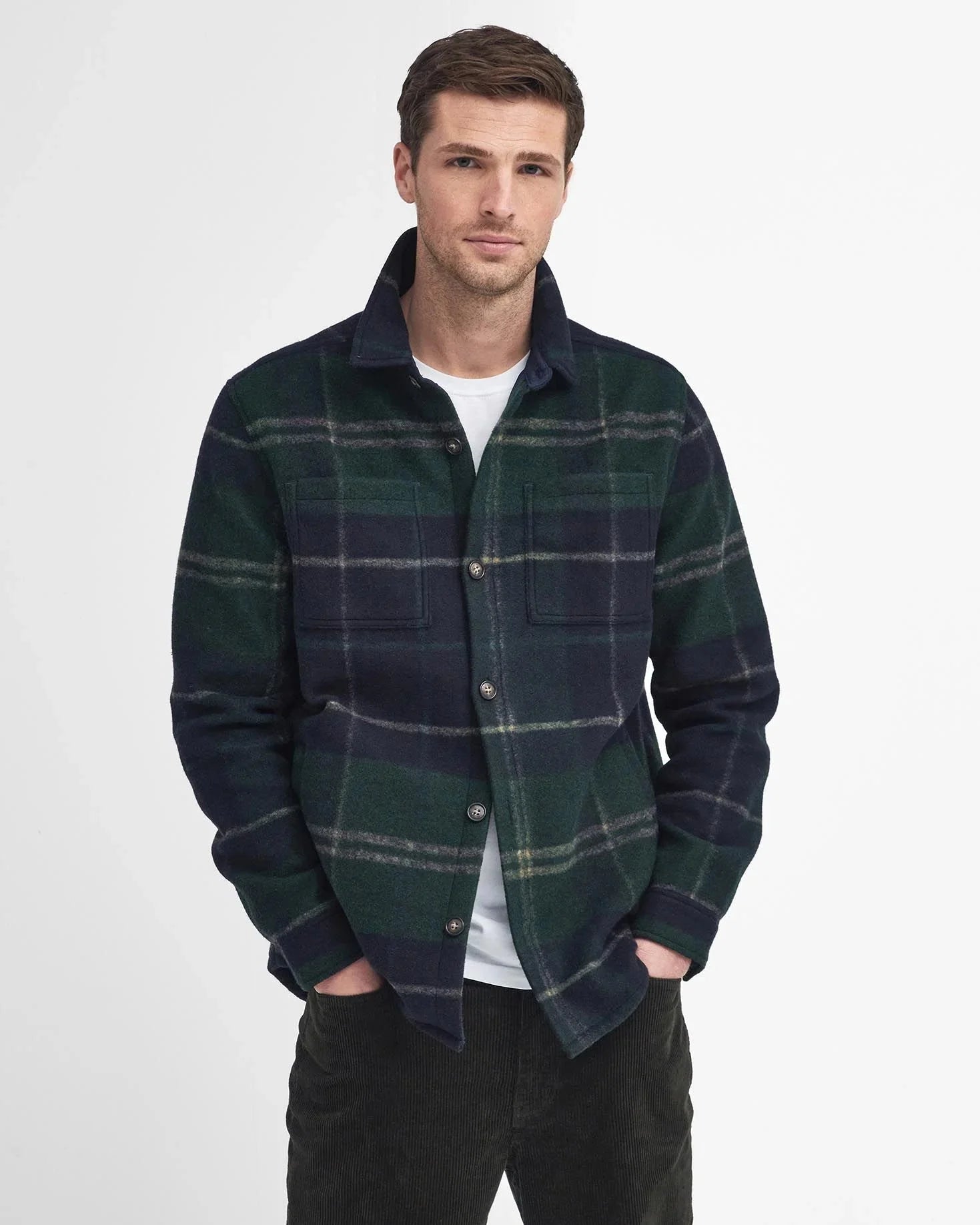Barbour Chapter Overshirt Jacket in Green Loch Tartan