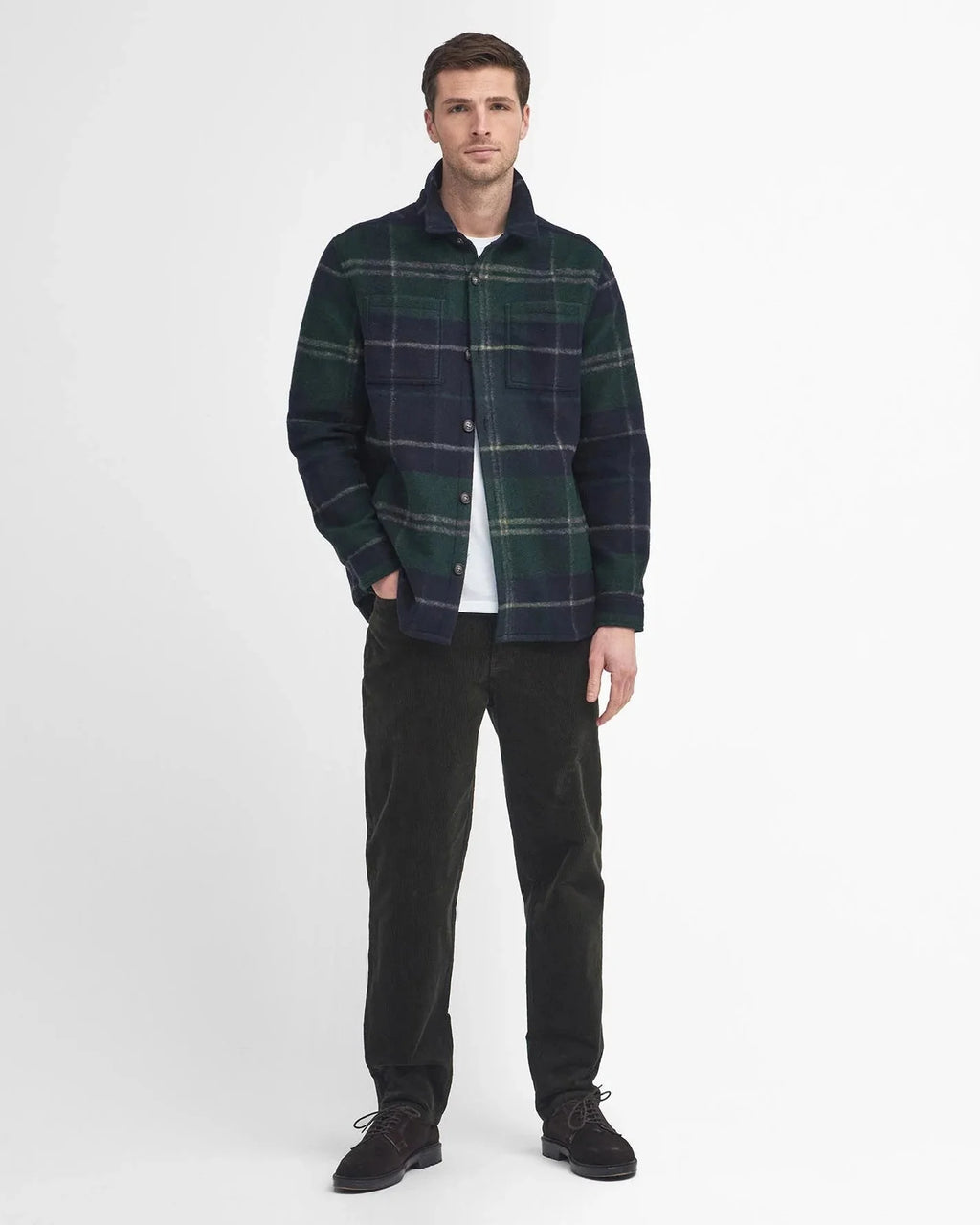 Barbour Chapter Overshirt Jacket in Green Loch Tartan