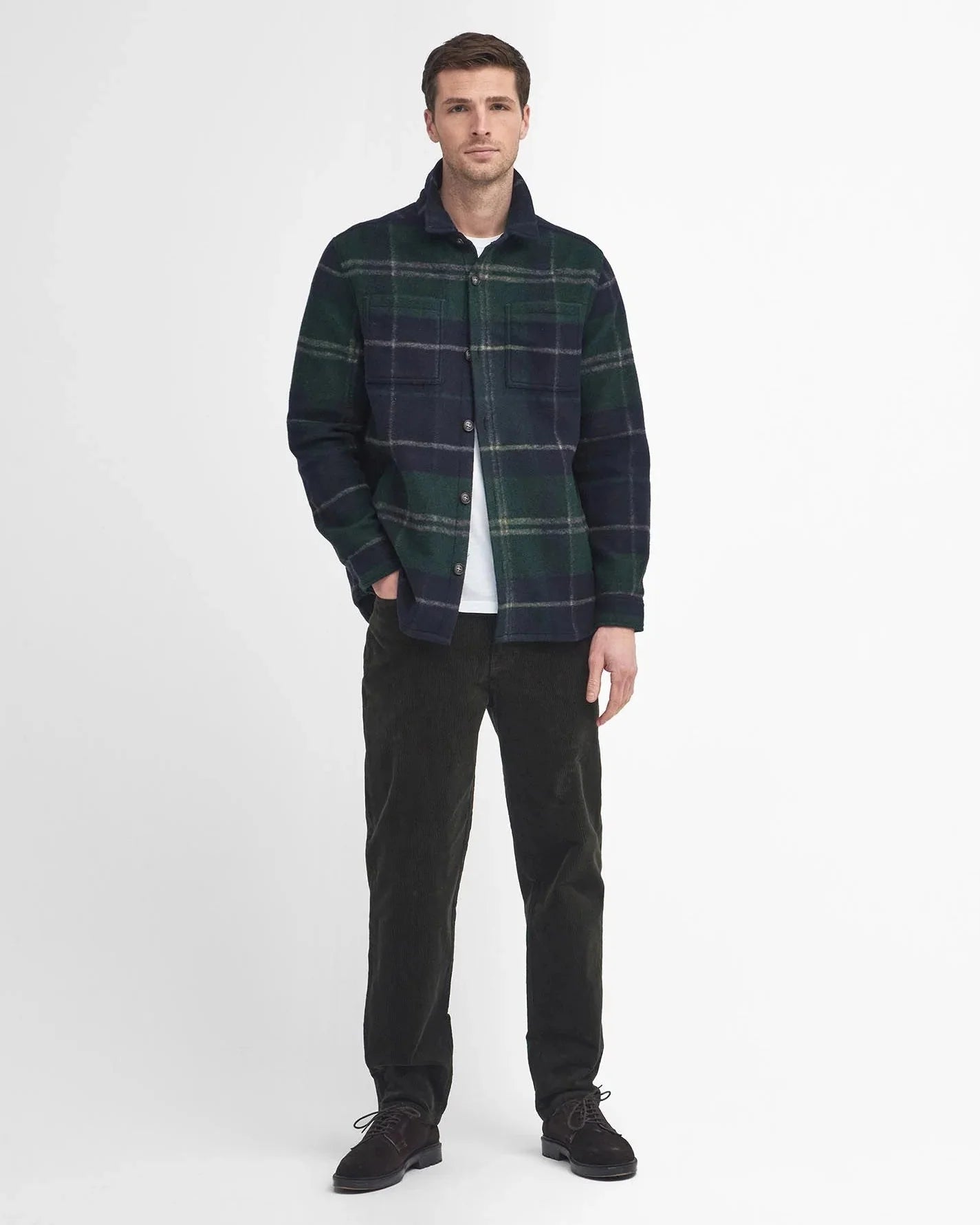 Barbour Chapter Overshirt Jacket in Green Loch Tartan