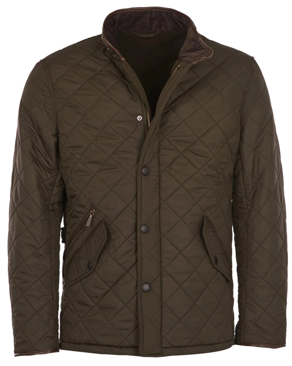 Barbour Powell Quilted Jacket In Olive - Rainwater's Men's Clothing and Tuxedo Rental
