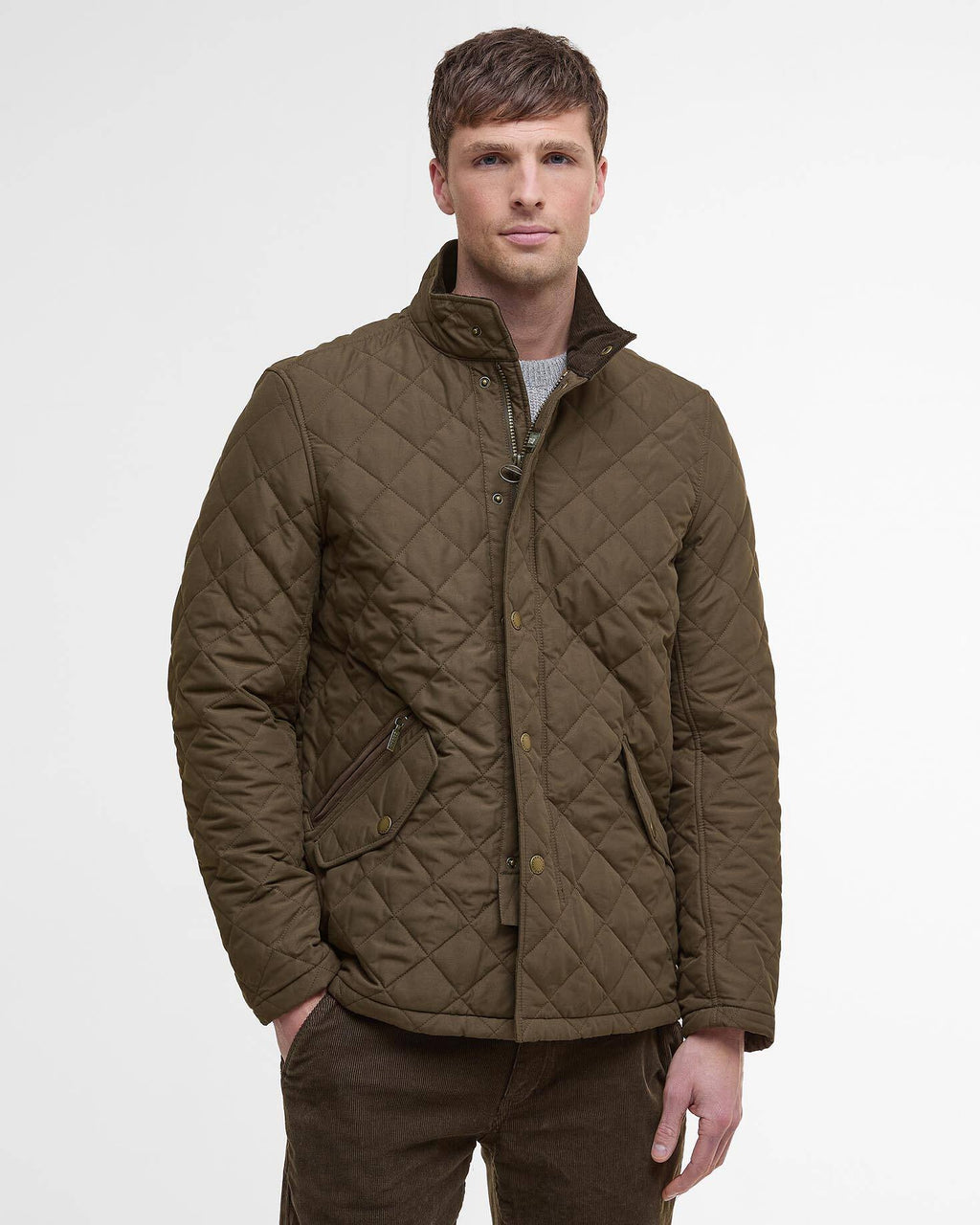 Barbour Shoveler Quilted Jacket In Dark Olive