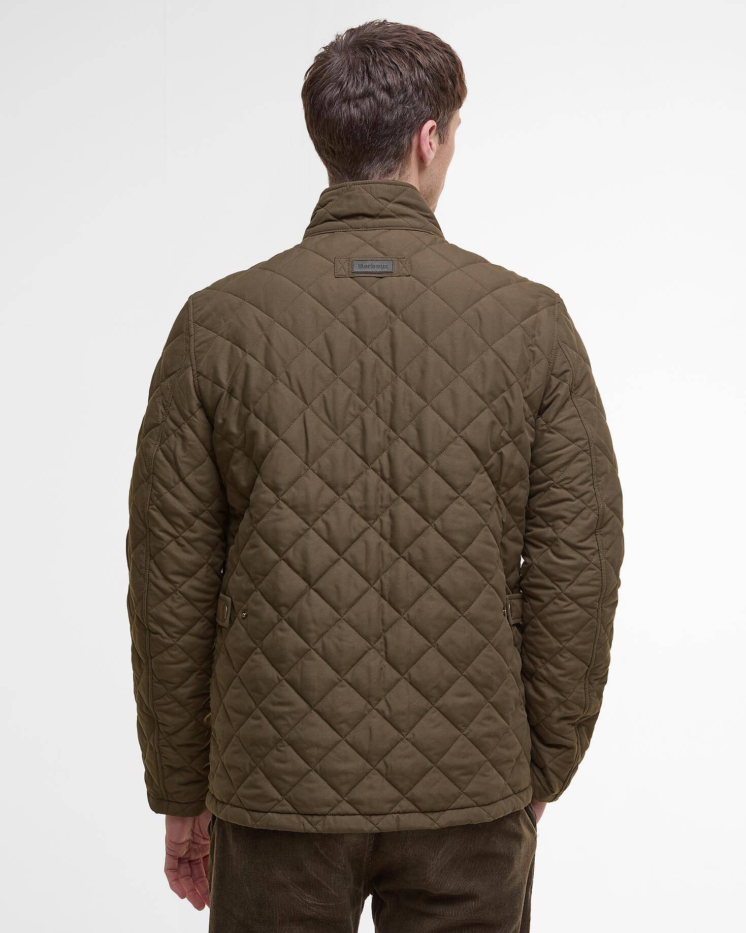 Barbour Shoveler Quilted Jacket In Dark Olive