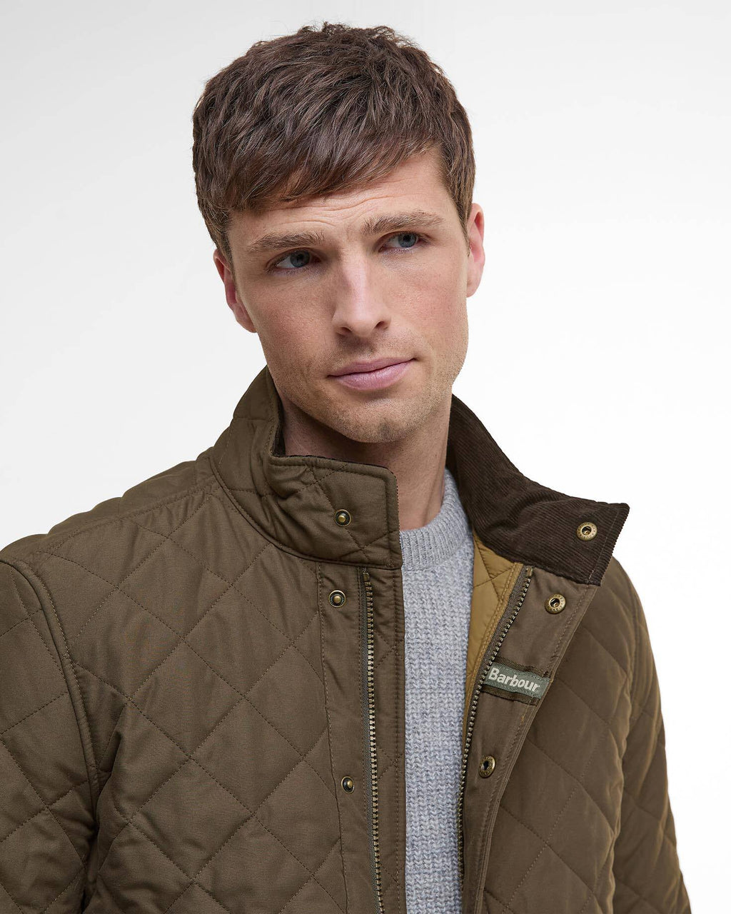 Barbour Shoveler Quilted Jacket In Dark Olive
