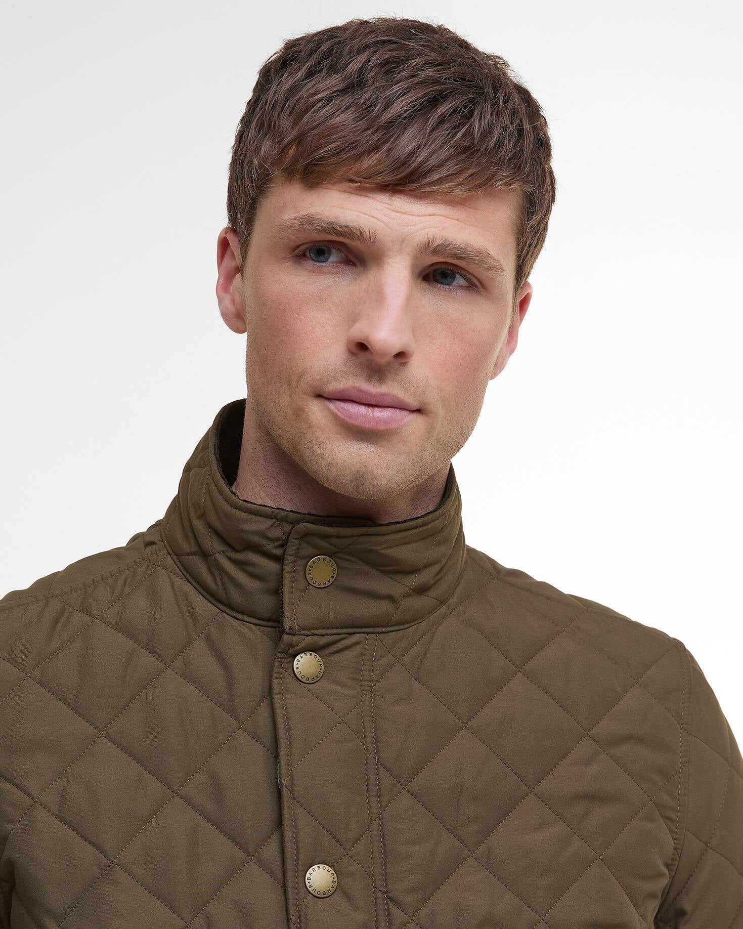 Barbour Shoveler Quilted Jacket In Dark Olive