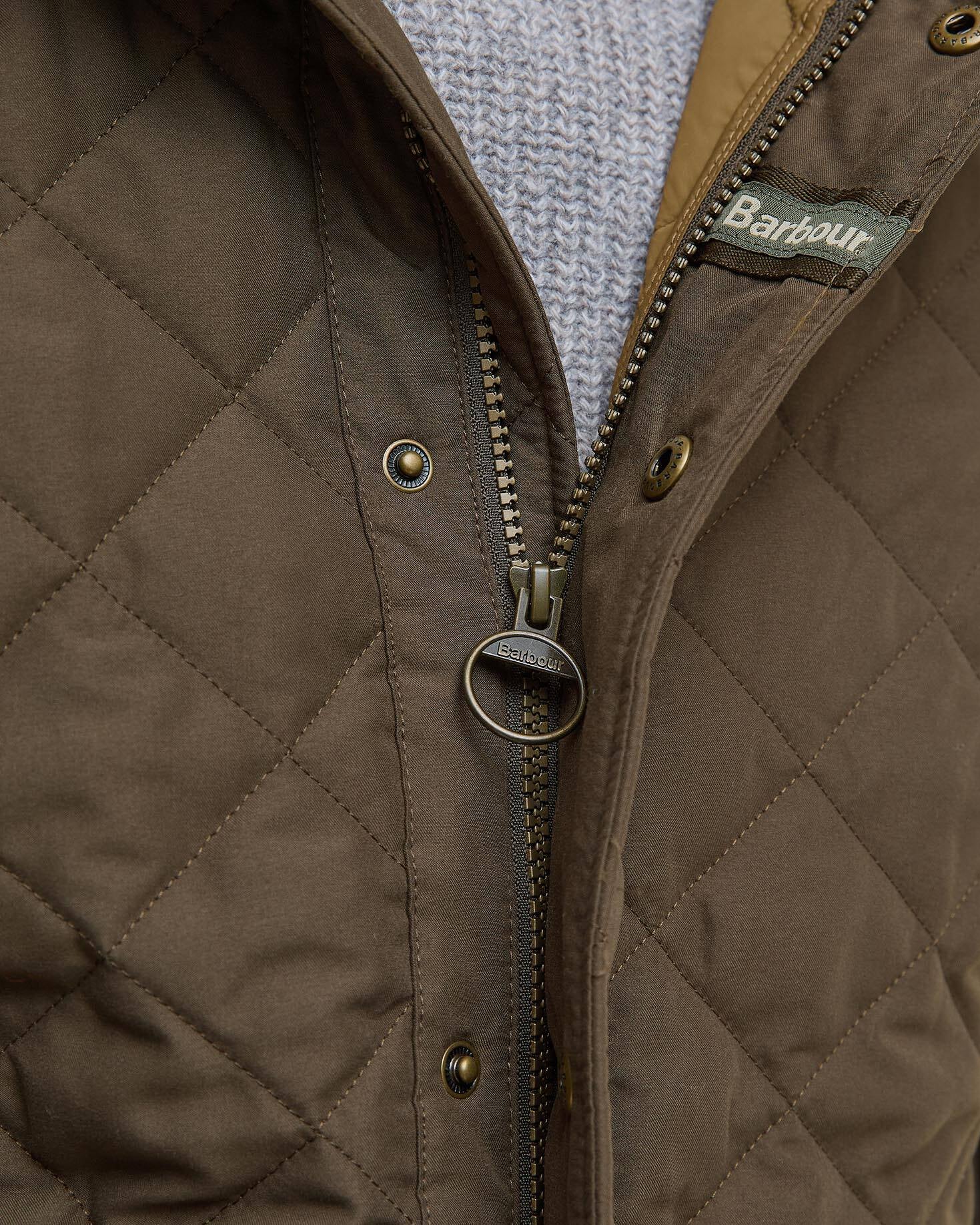 Barbour Shoveler Quilted Jacket In Dark Olive