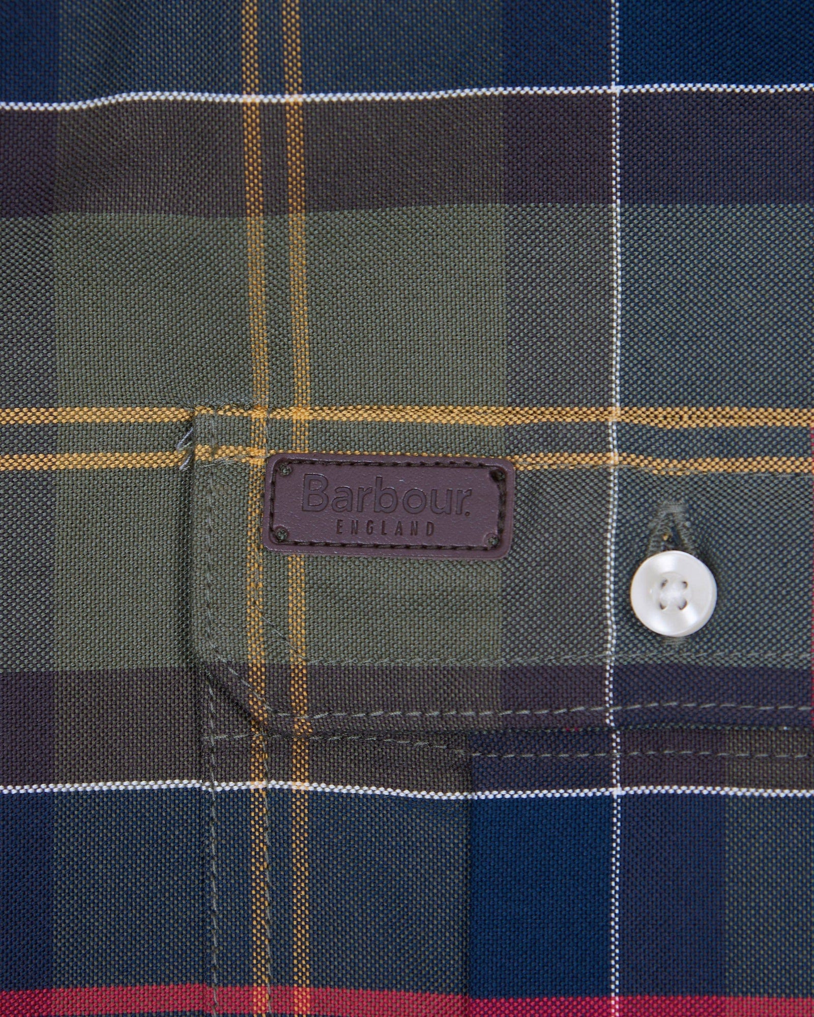 Barbour Fulton Coolmax Performance Buttondown Collar Shirt In Classic Olive Plaid - Rainwater's Men's Clothing and Tuxedo Rental