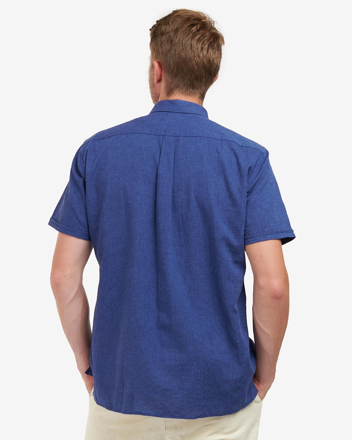 Barbour Nelson Short Sleeve Summer Shirt In Indigo