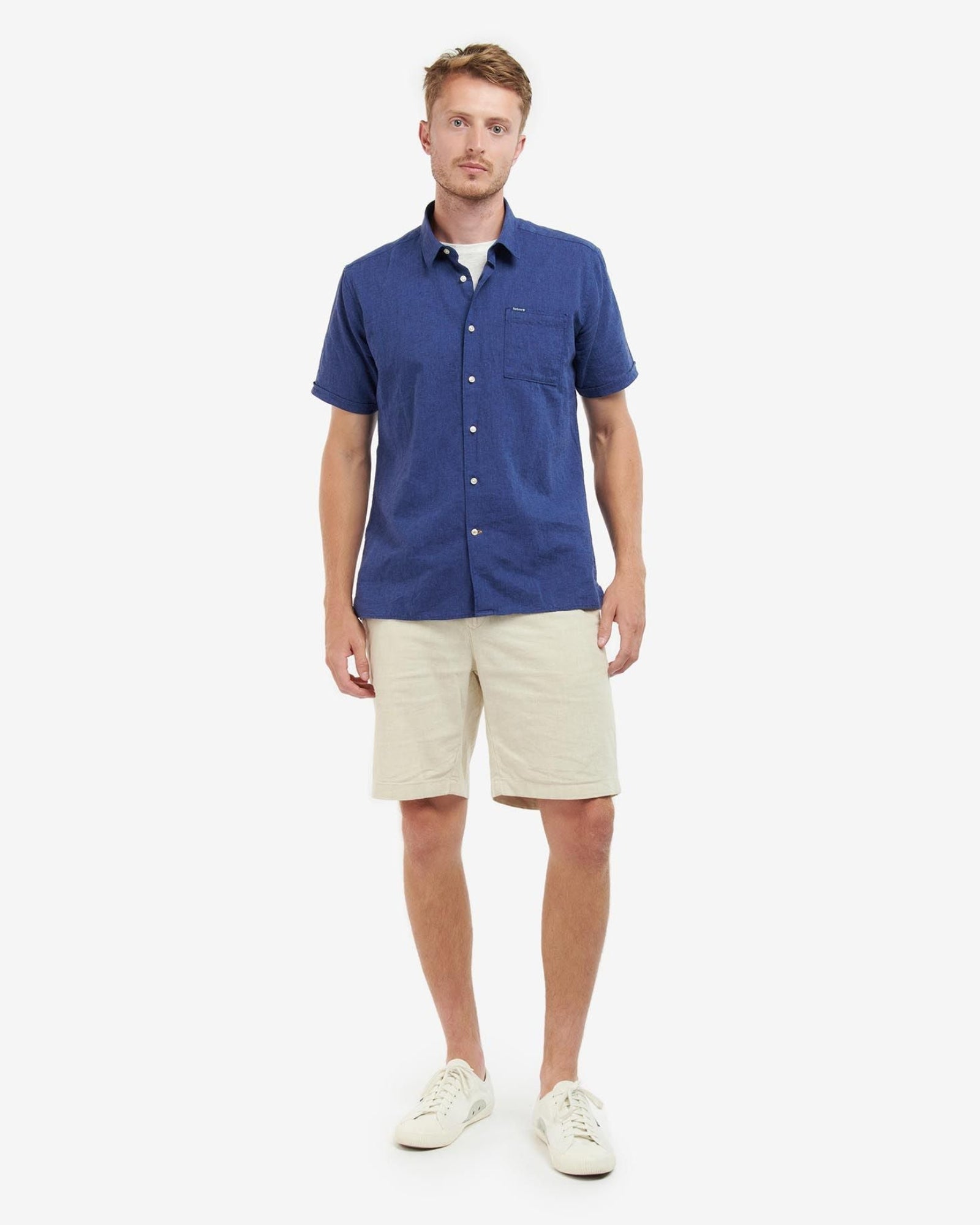 Barbour Nelson Short Sleeve Summer Shirt In Indigo