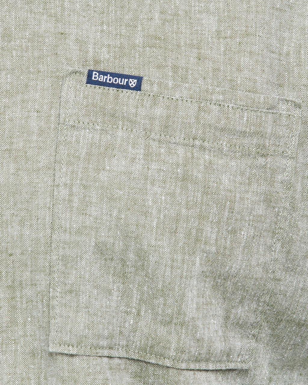 Barbour Nelson Short Sleeve Summer Shirt In Bleached Olive