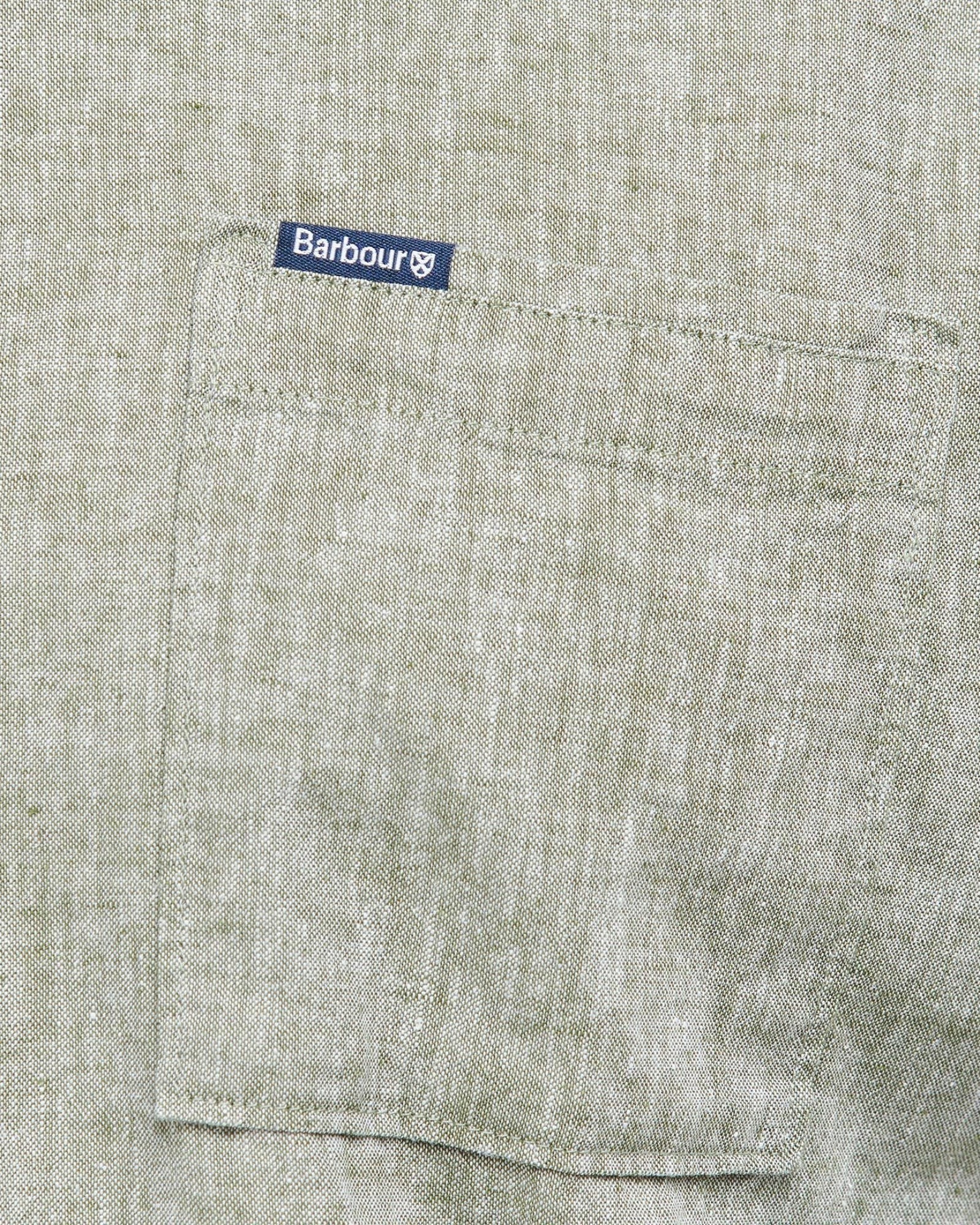 Barbour Nelson Short Sleeve Summer Shirt In Bleached Olive