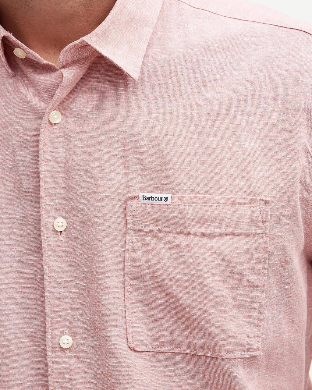 Barbour Nelson Short Sleeve Summer Shirt In Pink Clay