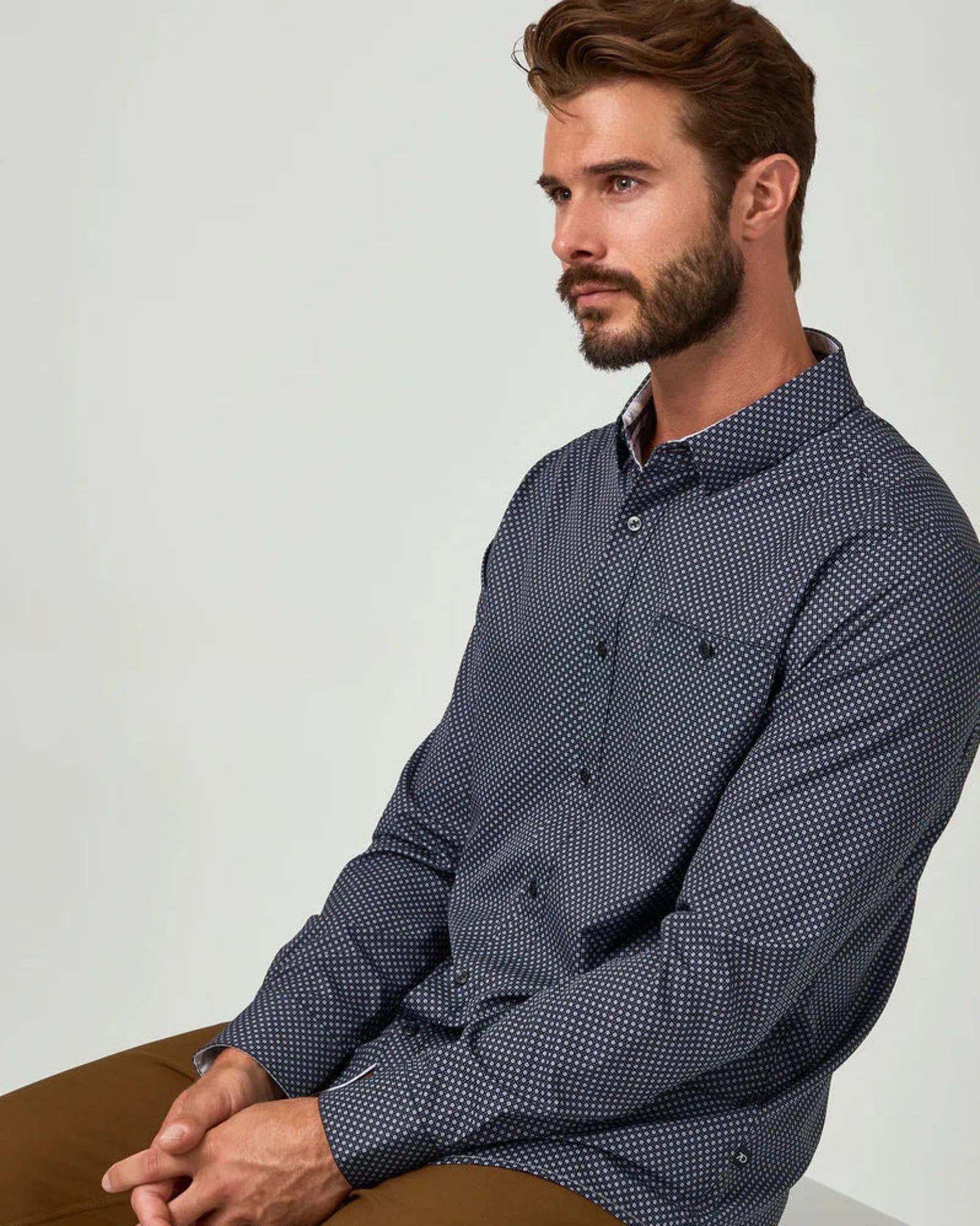 7 Diamonds Porto Long Sleeve Shirt In Black