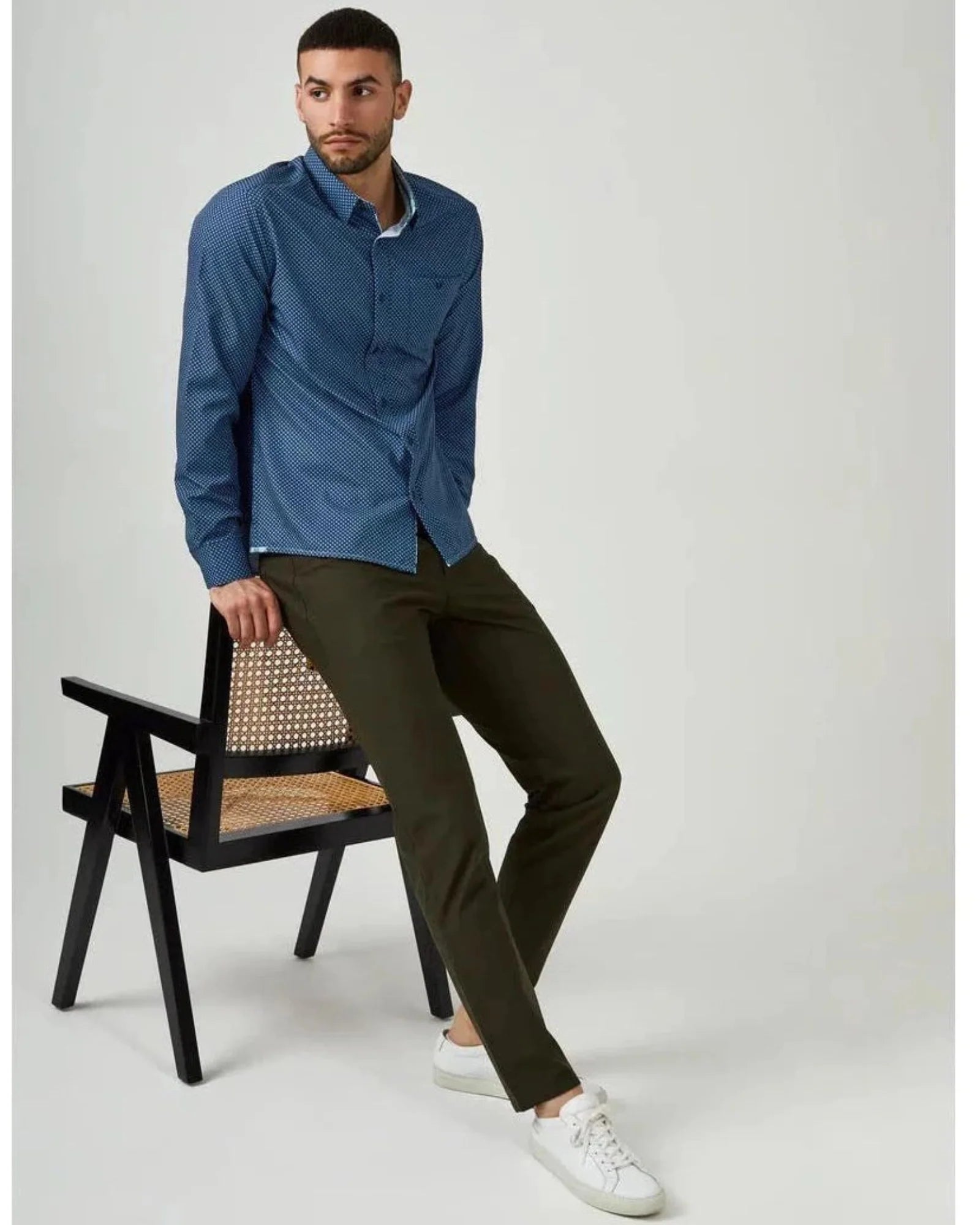 -Rainwater's -7 Diamonds - Button Up Sport Shirts - 7 Diamonds Porto Long Sleeve Shirt In Navy -