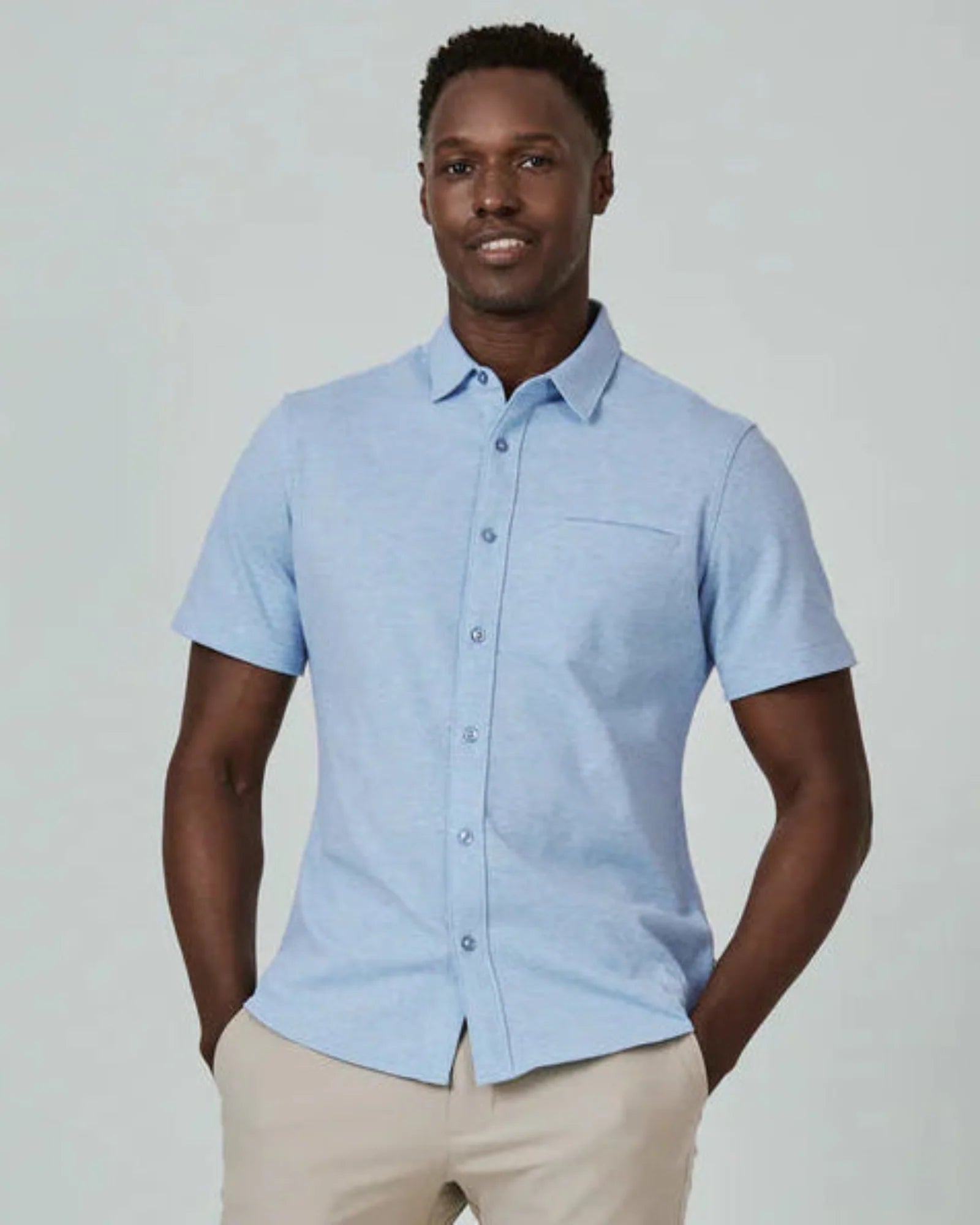 7 Diamonds Seville Short Sleeve Shirt In Light Blue