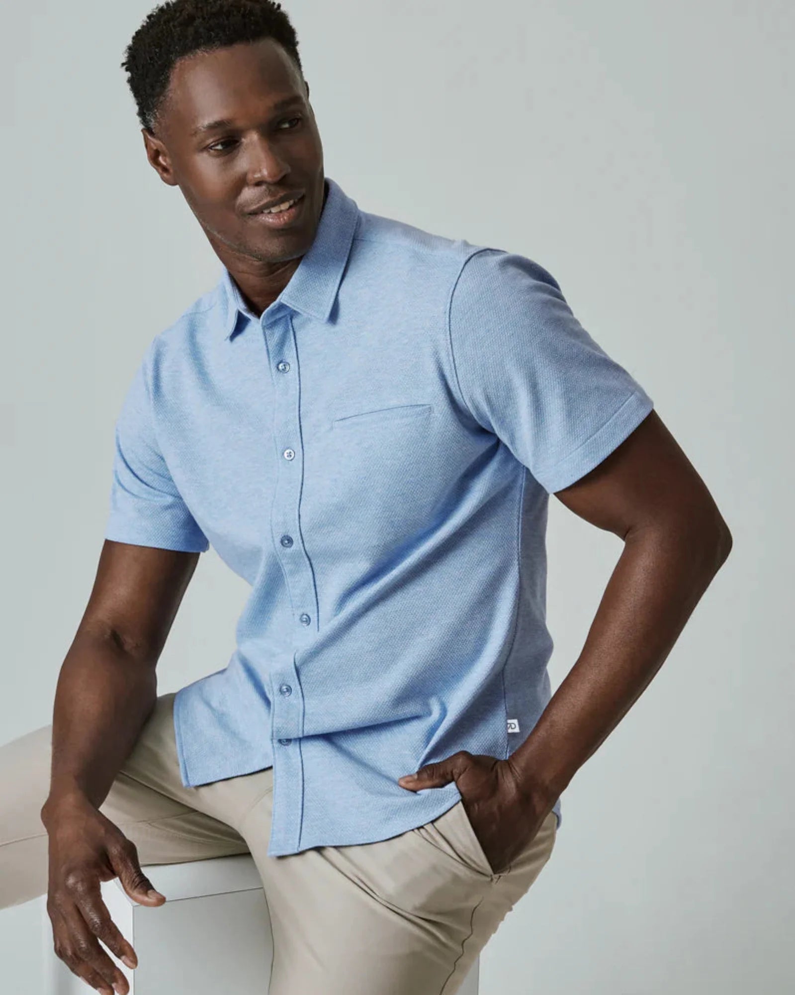 7 Diamonds Seville Short Sleeve Shirt In Light Blue