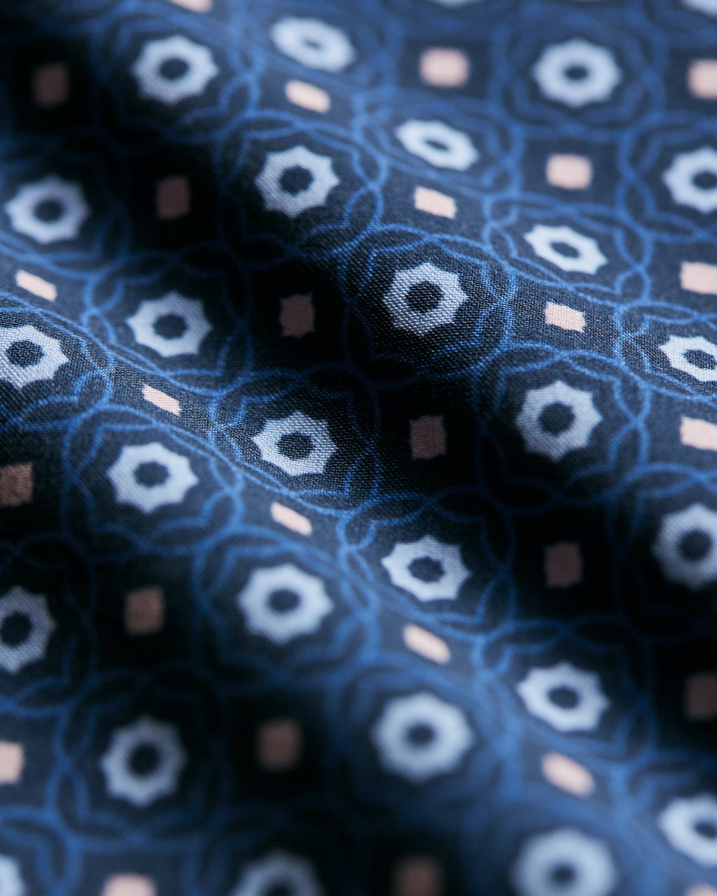 7 Diamonds Roche Blue Neat Print Short Sleeve Shirt